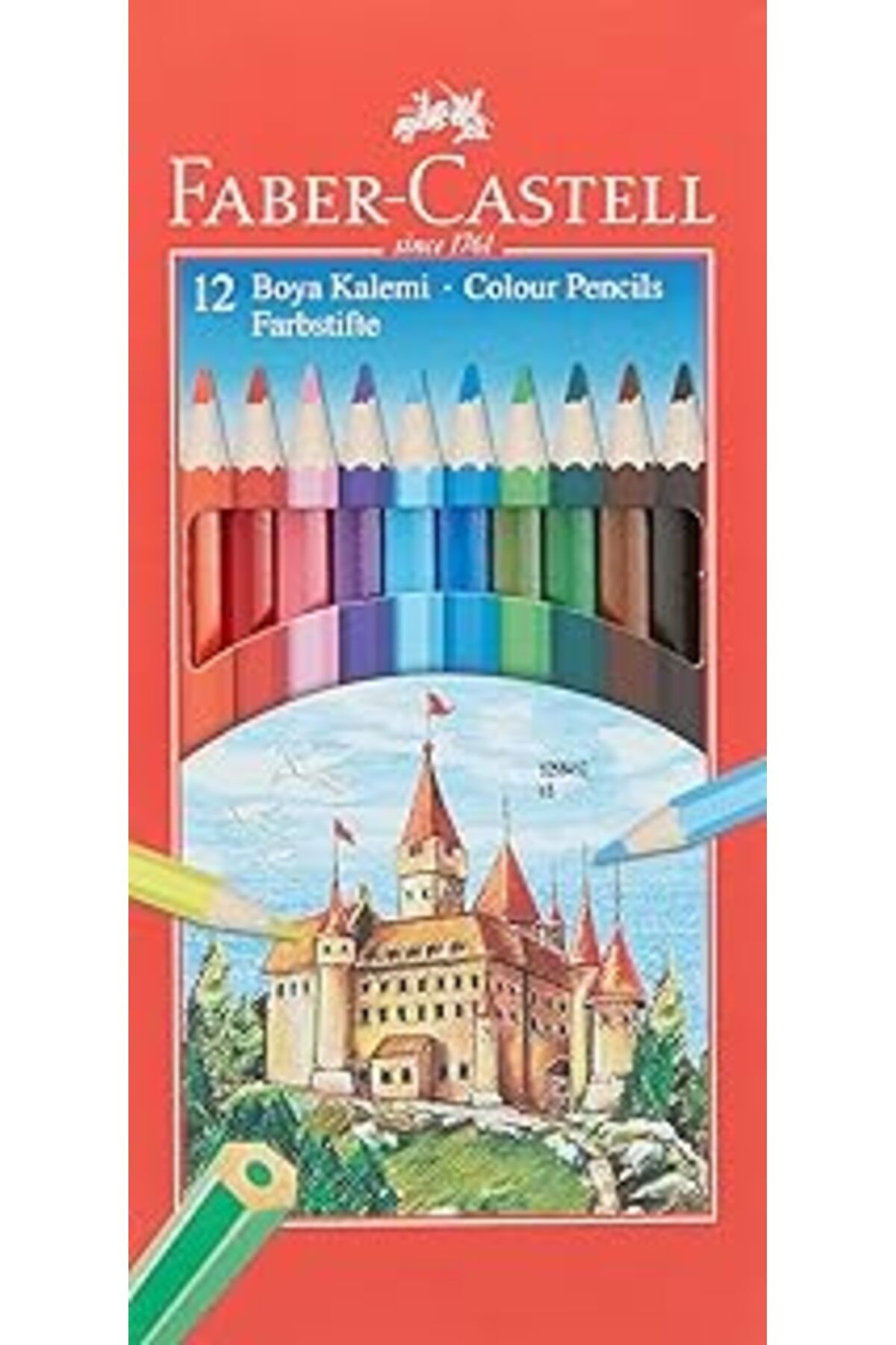 Pazarcan Faber-Castell Karton Kutu Boya Kalemi, 12 Renk