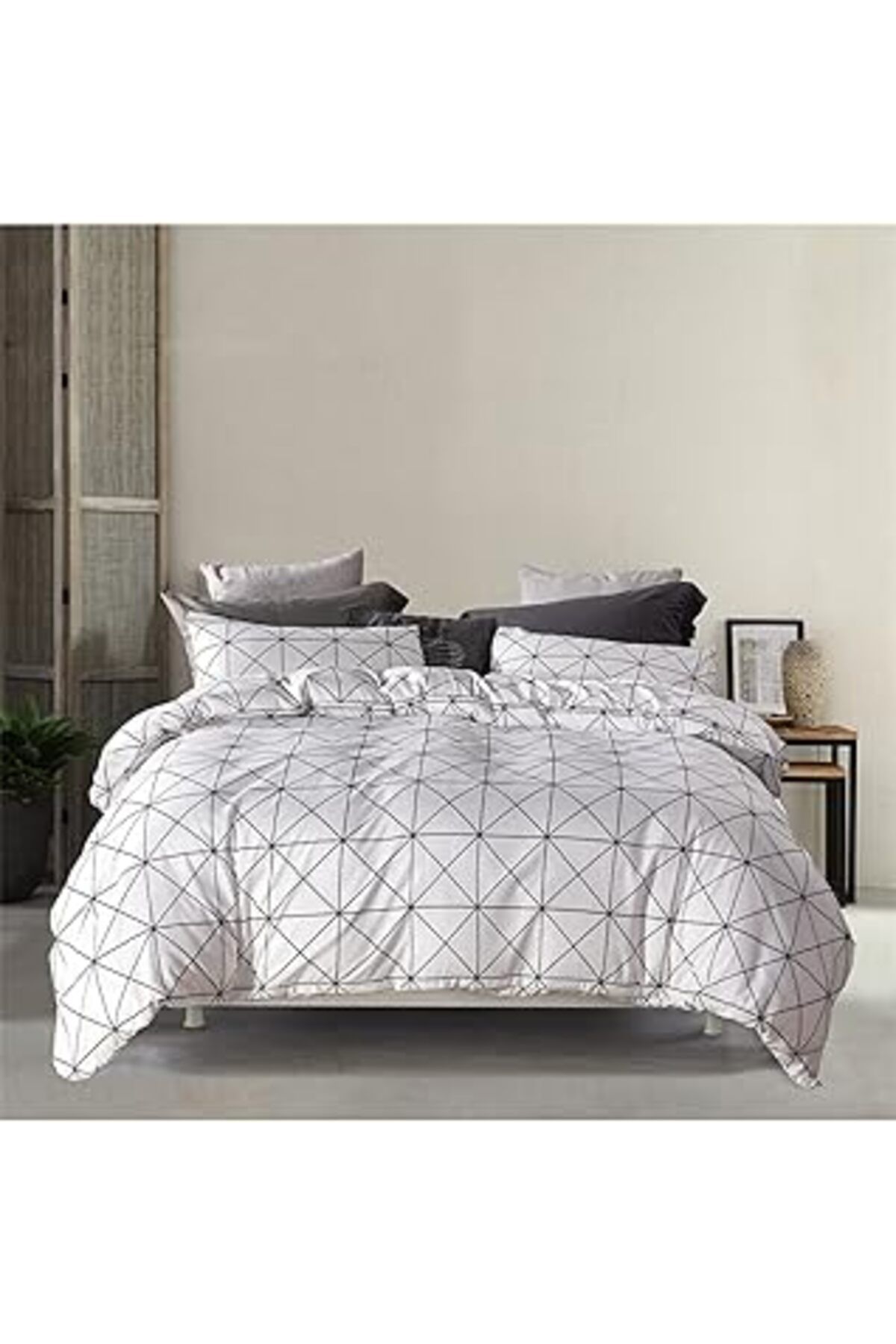 Pazarcan Mulberry Beyaz Nevresim Takımı Çift Kişilik- 200X220