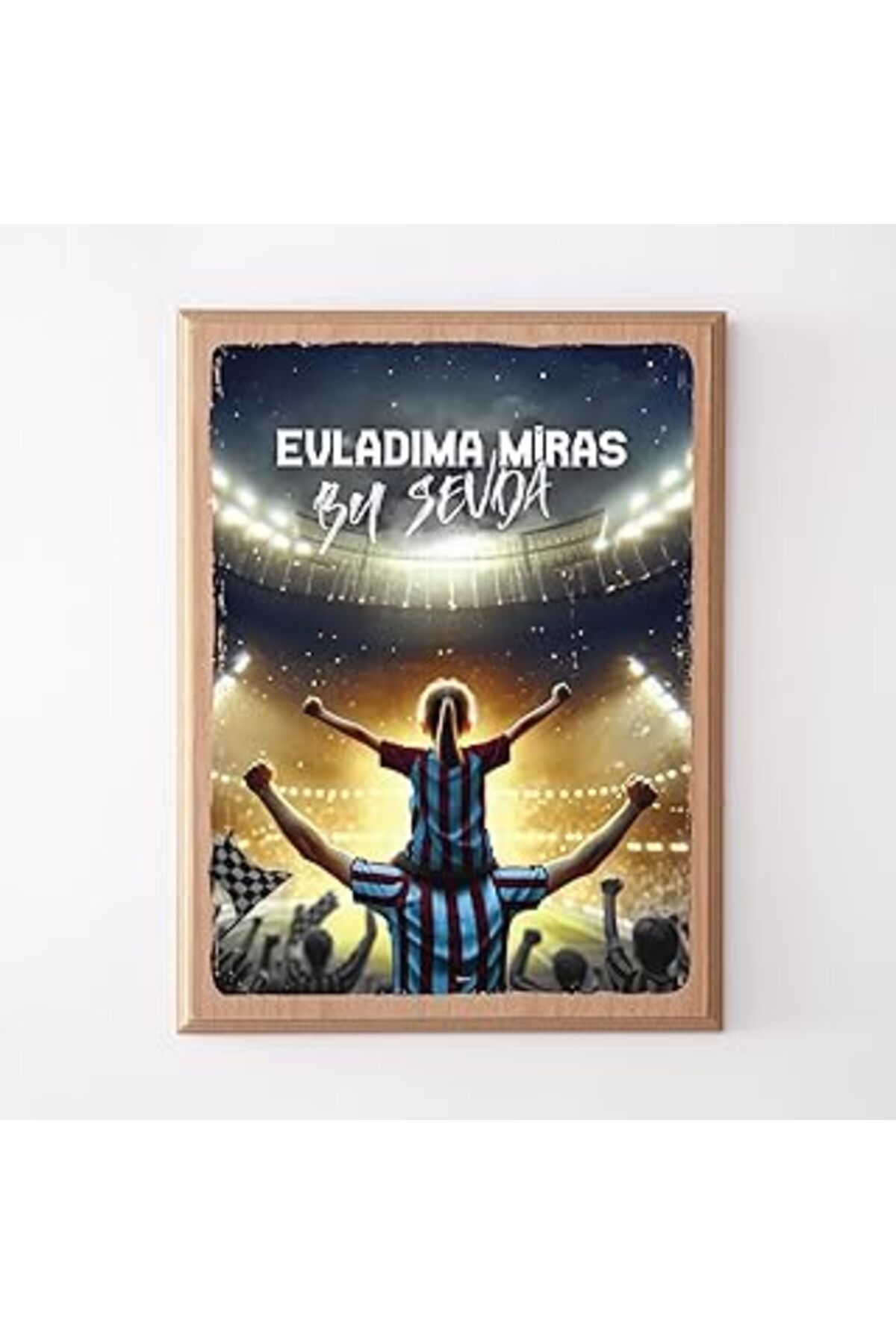 Mu Art Bordo Mavi Taraftarlara Özel Ahşap Tablo 22X30 Cm