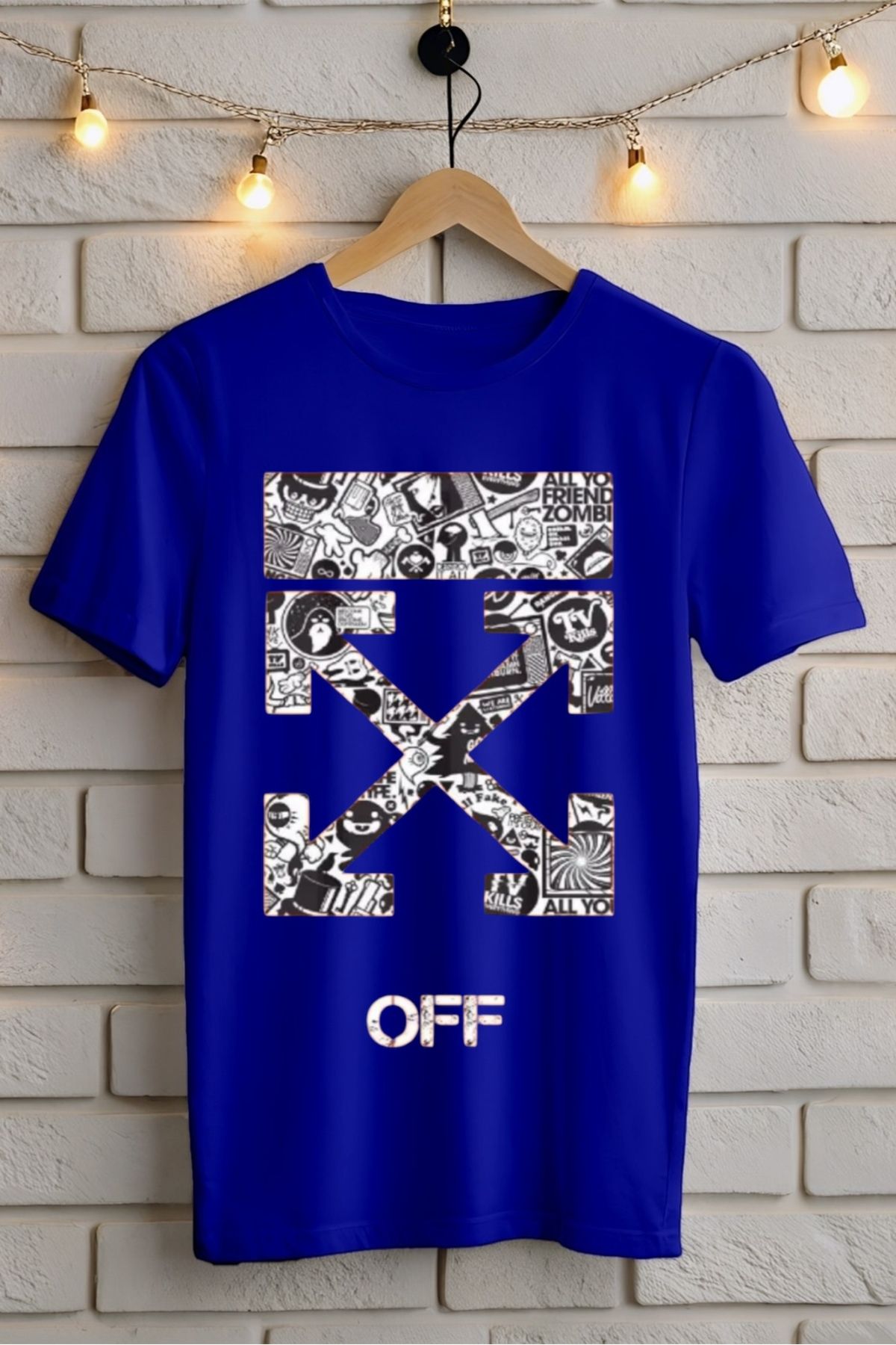 ModaSphere OFF Baskılı Unisex Oversize Tişört Battal Boy