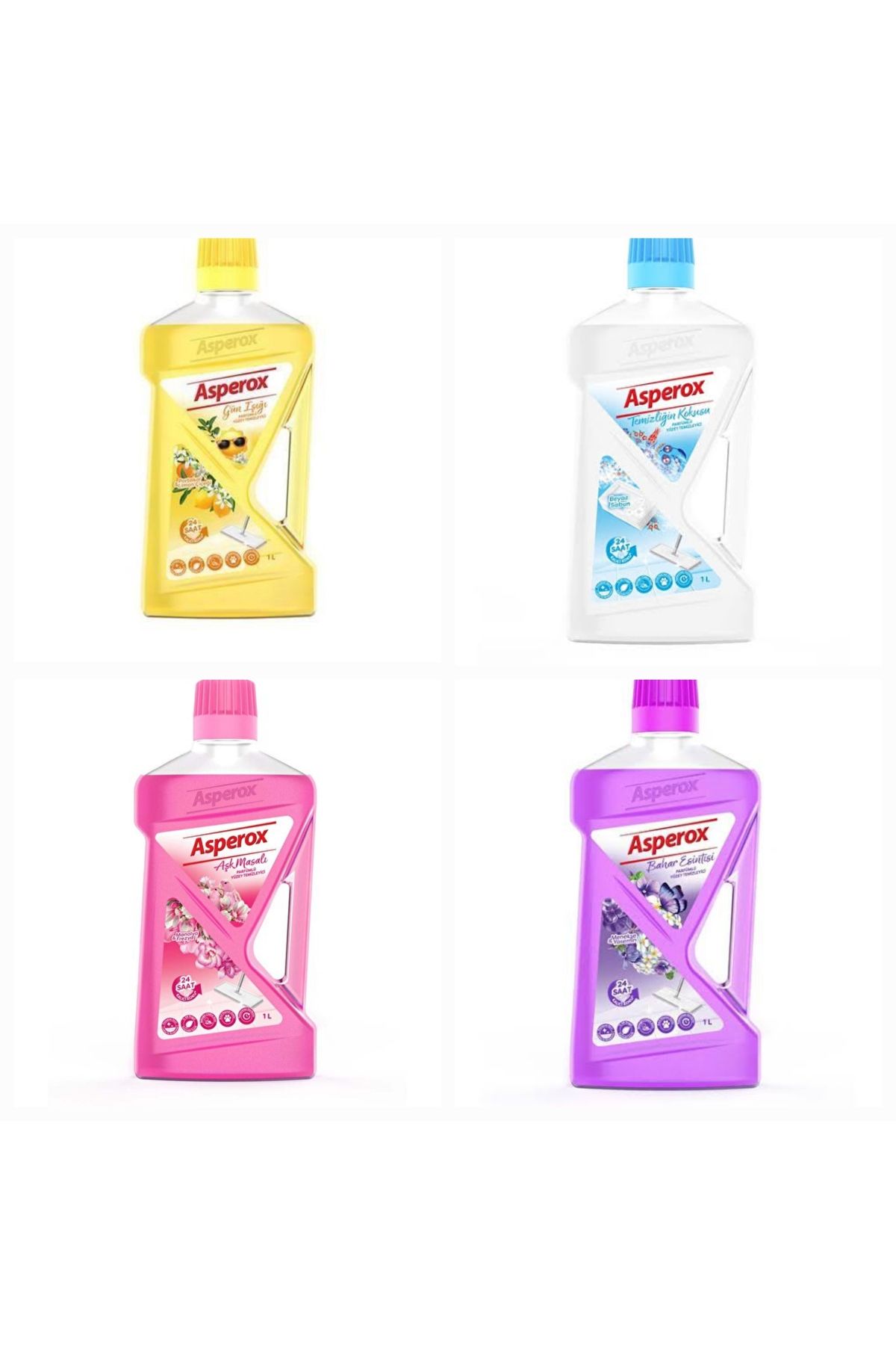 ASPEROX Full Yüzey Temizleyici Temizlik Seti 4 x 1 litre Full Paket Yüzey Temizleyici Seti
