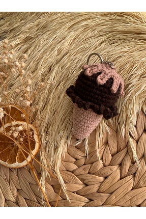 BetSel Hediyelik Örgü dondurma anahtarlık / çanta süsü