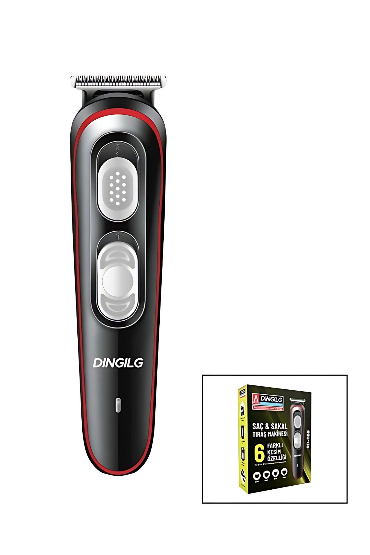 Go İthalat SAÇ SAKAL TIRAŞ MAKİNESİ SETİ | 6 Başlık USB Şarjlı 2 Kademe Ayarlı Tüm Vücut Traş Makinesi