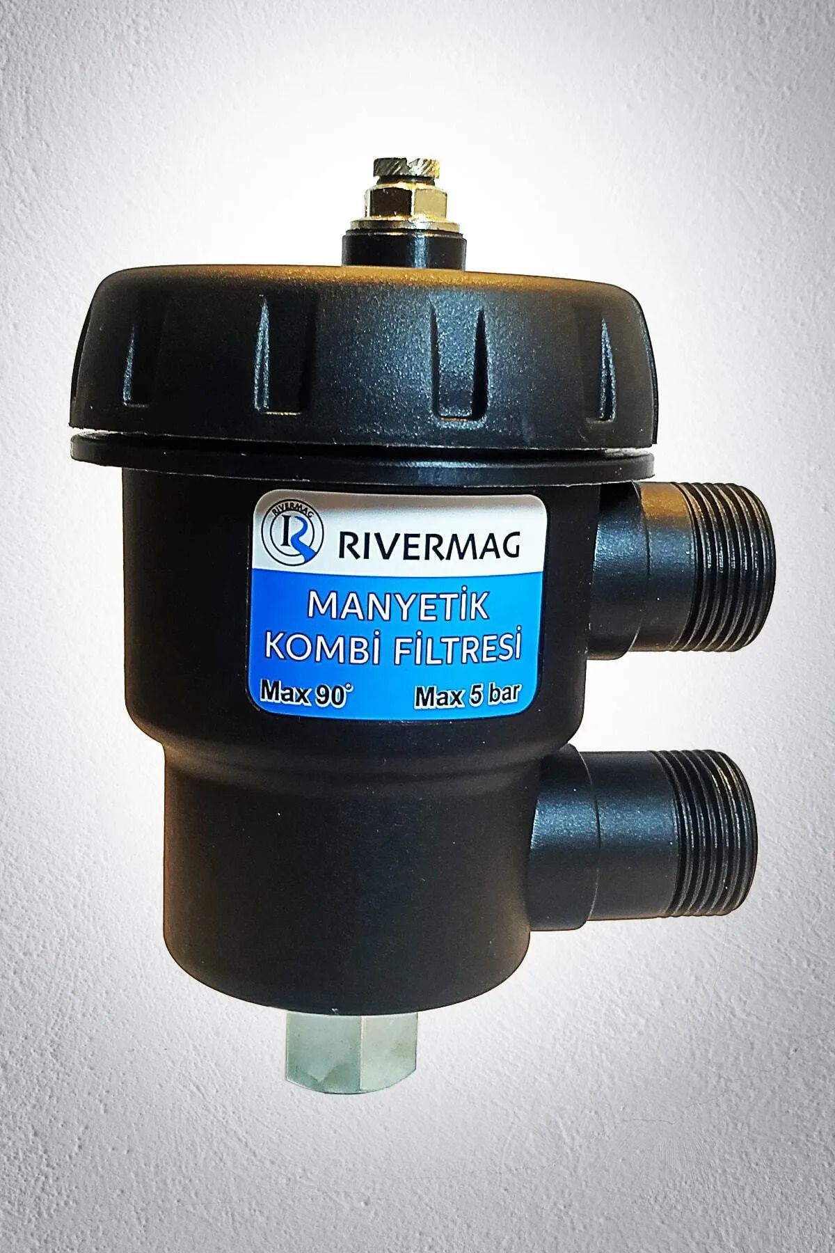 Rivermag Eko Manyetik Kombi Filtresi Ev Tipi Kireç Önleyici Tortu Ve Pas Tutucu