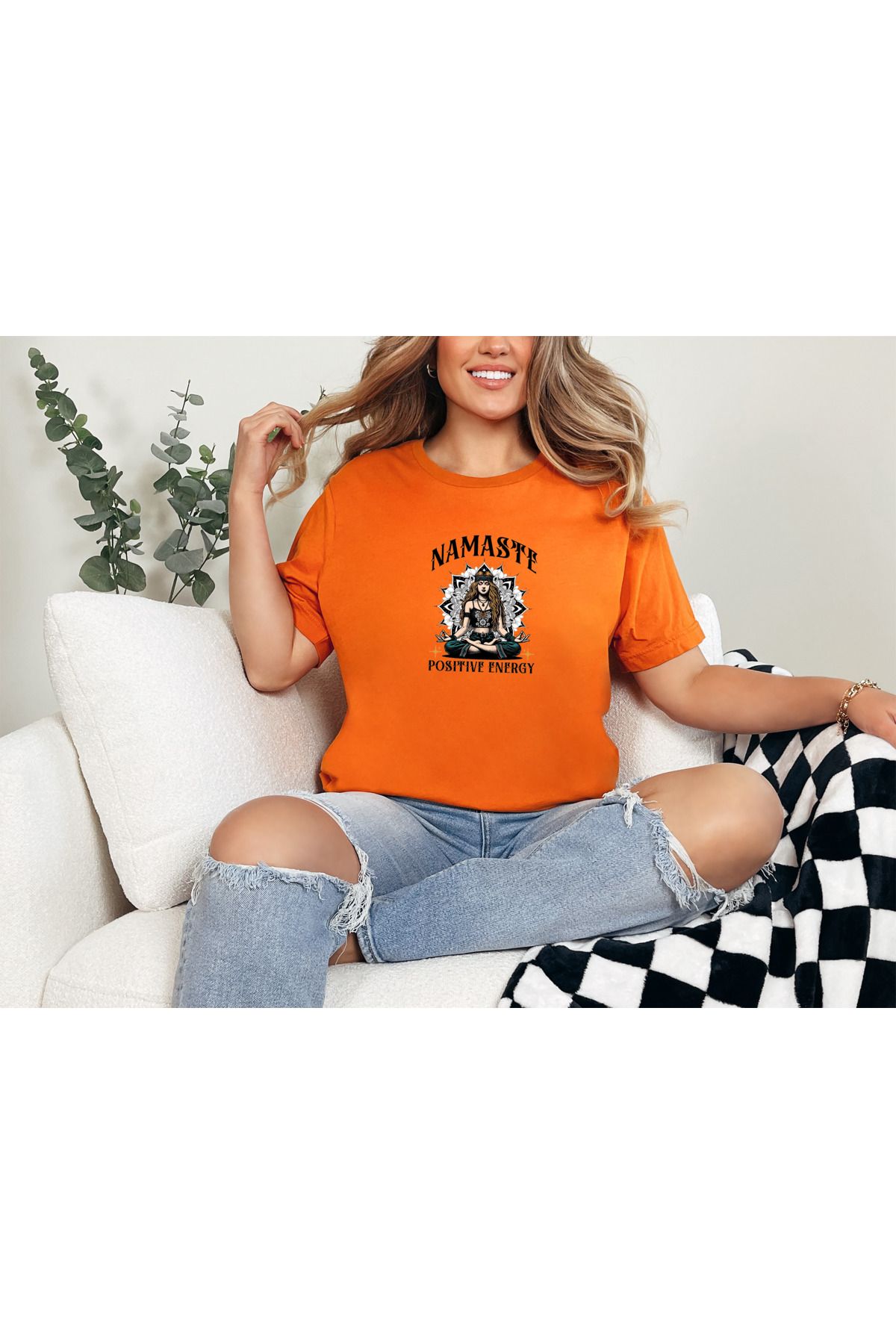 GHAND Namaste Reiki asmr terapy BASKILI trend Unısex Normal Kalıp T-Shirt