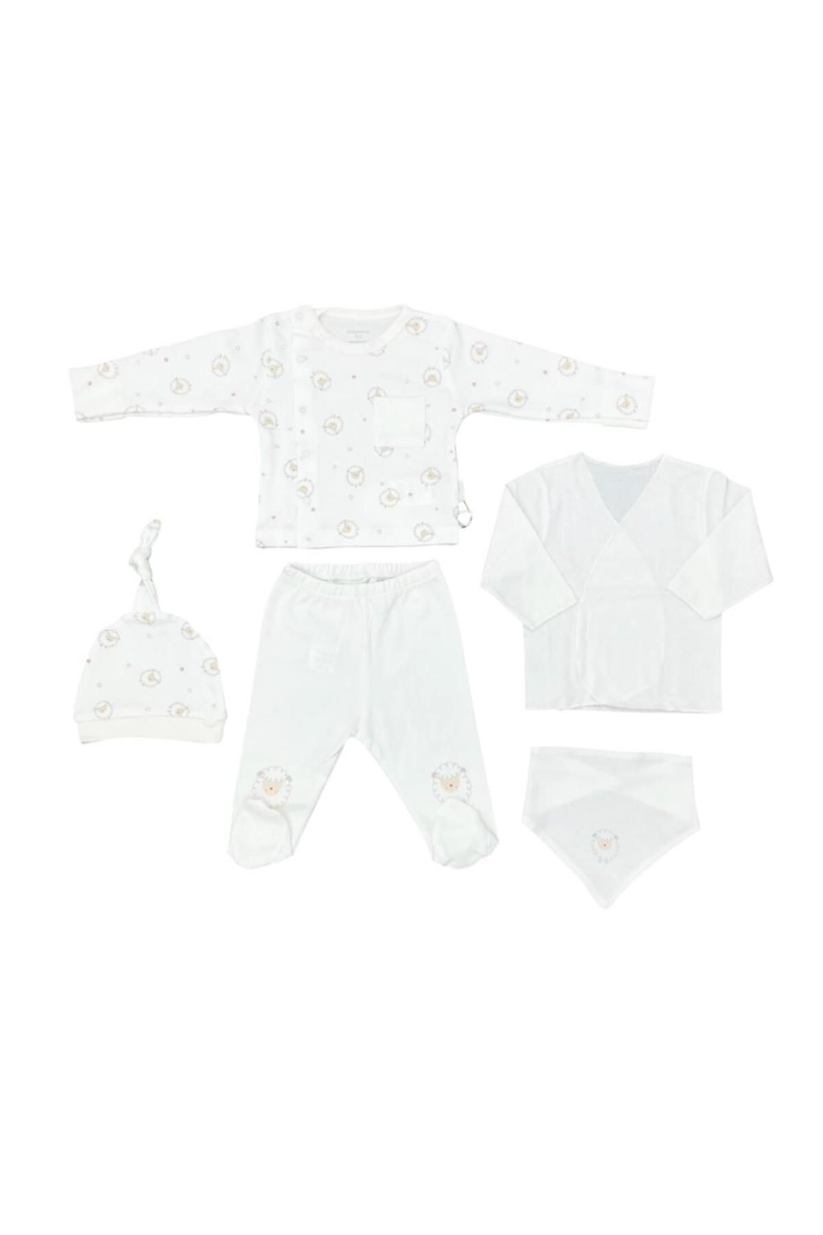 Skygo Andywawa AC25560 Newborn Set Tinny Ships 5'Li Hastane Çıkışı Ekru
