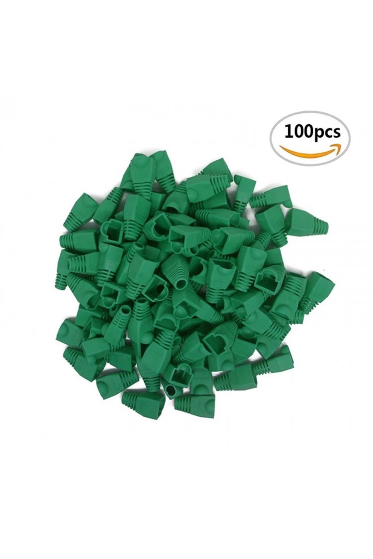 Derwell 100'lü Paket Rj45 Cat6 Cat5e Ethernet Ağ Kablosu Boot Koruma Cover Kılıfı Kablo Konektörü Yeşil