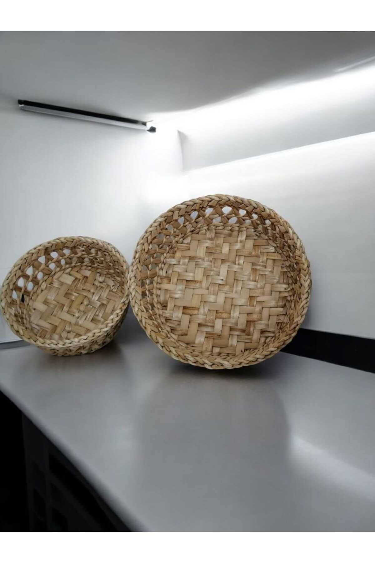EM&MA DESİNG EM&MA 2'li Mutfak Banyo Salon Bahçenizde Dekor ve depolama için idealdir. Çok amaçlı hasır sepet