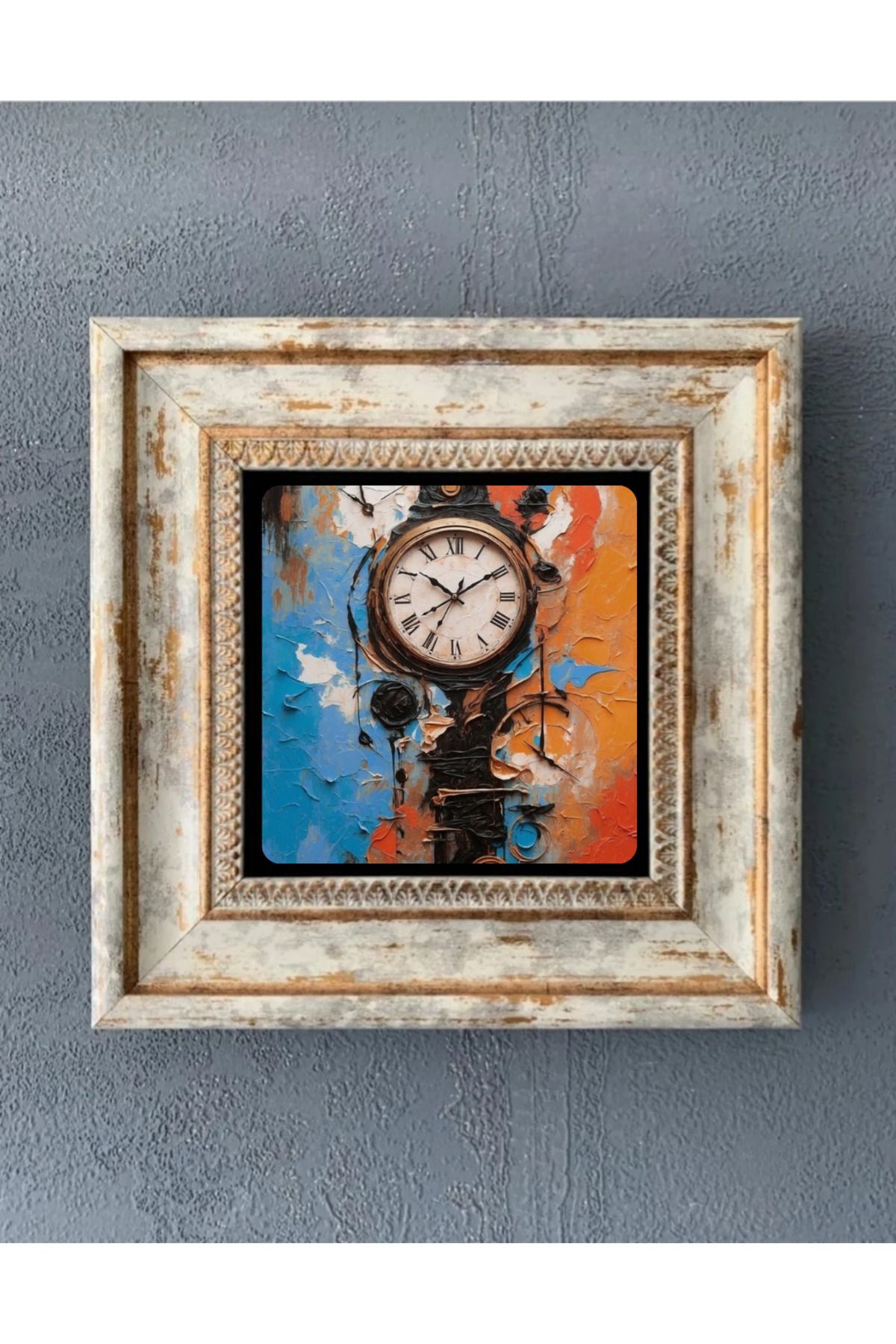STONEVİVEART Saatler Duvar Tablosu 20x20Cm 3 Adet Doğal Taş Duvar Dekoru