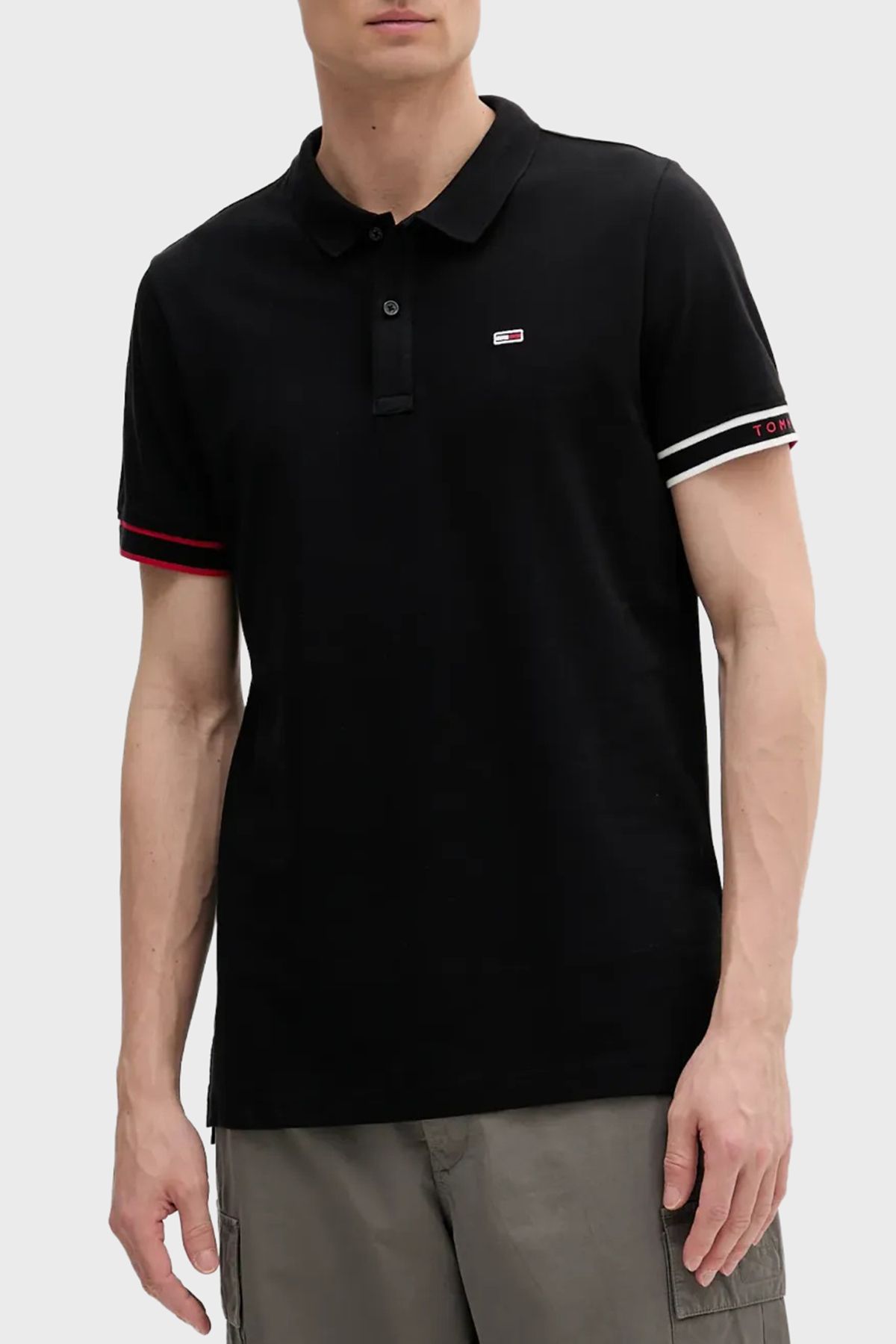 Tommy Jeans % 100 Pamuk Regular Fit Düğmeli Polo Yaka T Shirt Erkek POLO YAKA T SHİRT DM0DM21306 BDS