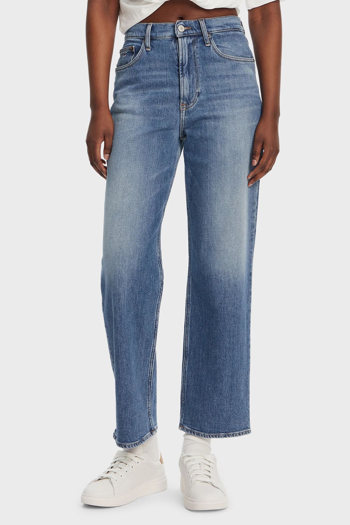 Tommy Jeans Streç Pamuklu Slim Straight Yüksek Bel Düz Paça Jeans KOT PANTOLON DW0DW20644 1A5