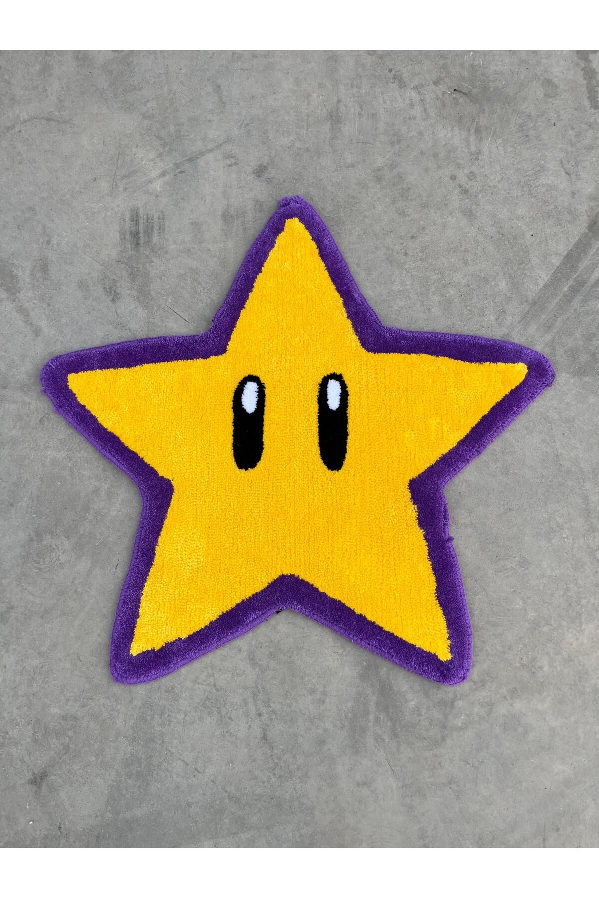 Rell Home El Yapımı Super Mario Yıldız Tufting Halı