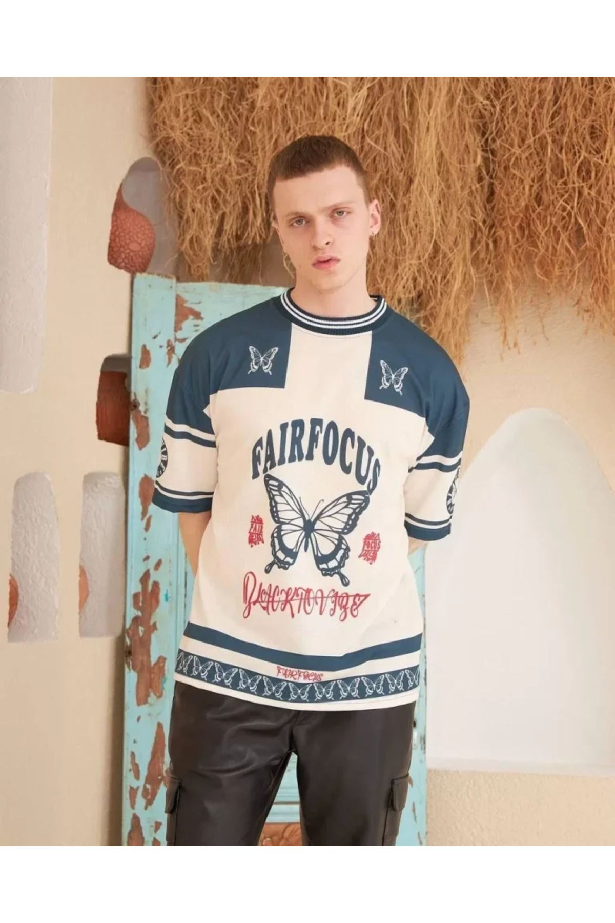 ARUZ MODA Erkek Dijital Baskılı Tshirt - Mavi