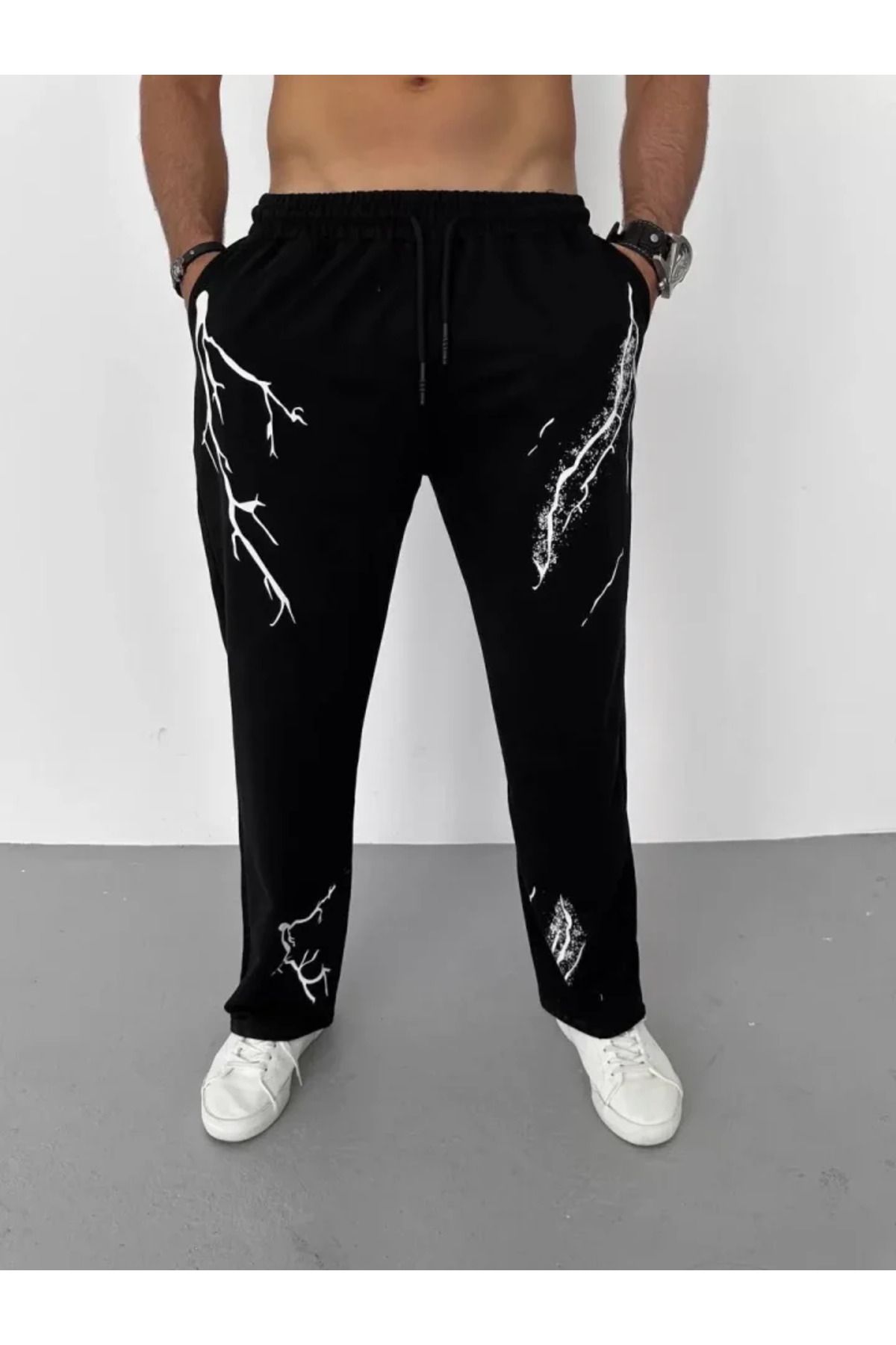 ARUZ MODA Unisex Dijital Baskılı Eşofman Altı - Siyah