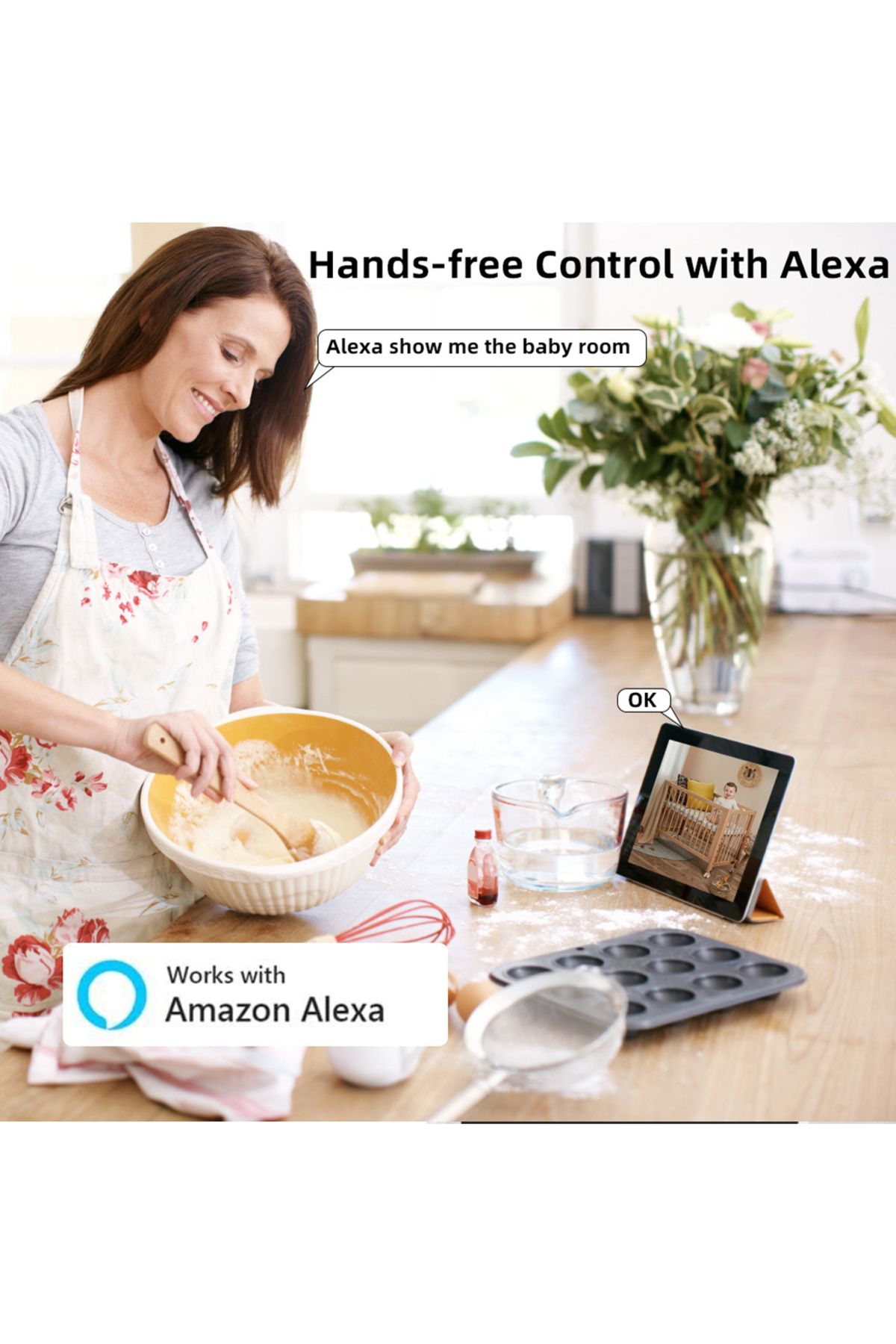 sharpdo-2MP Wireless Baby Monitor, Two-Way Intercom, Temperature Display, Music Player, Baby Care Device 4