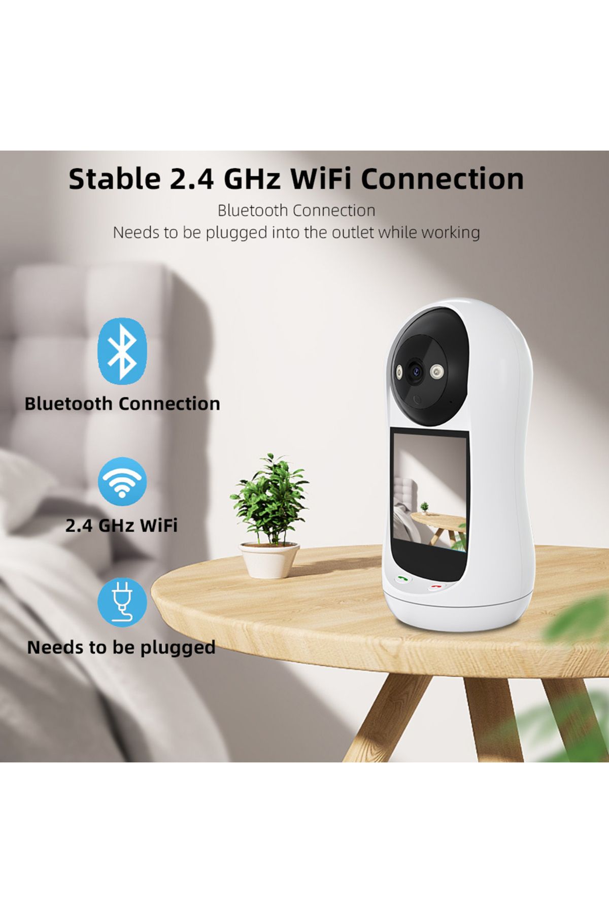sharpdo-2MP Wireless Baby Monitor, Two-Way Intercom, Temperature Display, Music Player, Baby Care Device 2