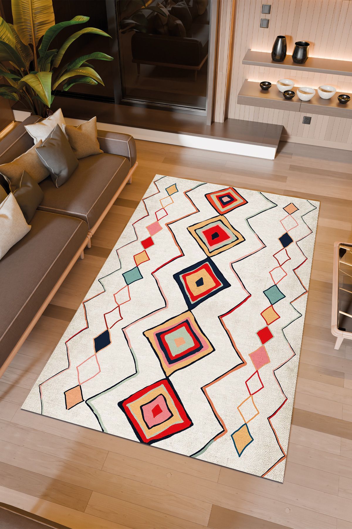 Halıcıoğlu home Dijital Baskı Makinede Yıkanabilir Kaymaz Taban Salon Halısı Yatak Odası Halısı & Yolluk Modelleri