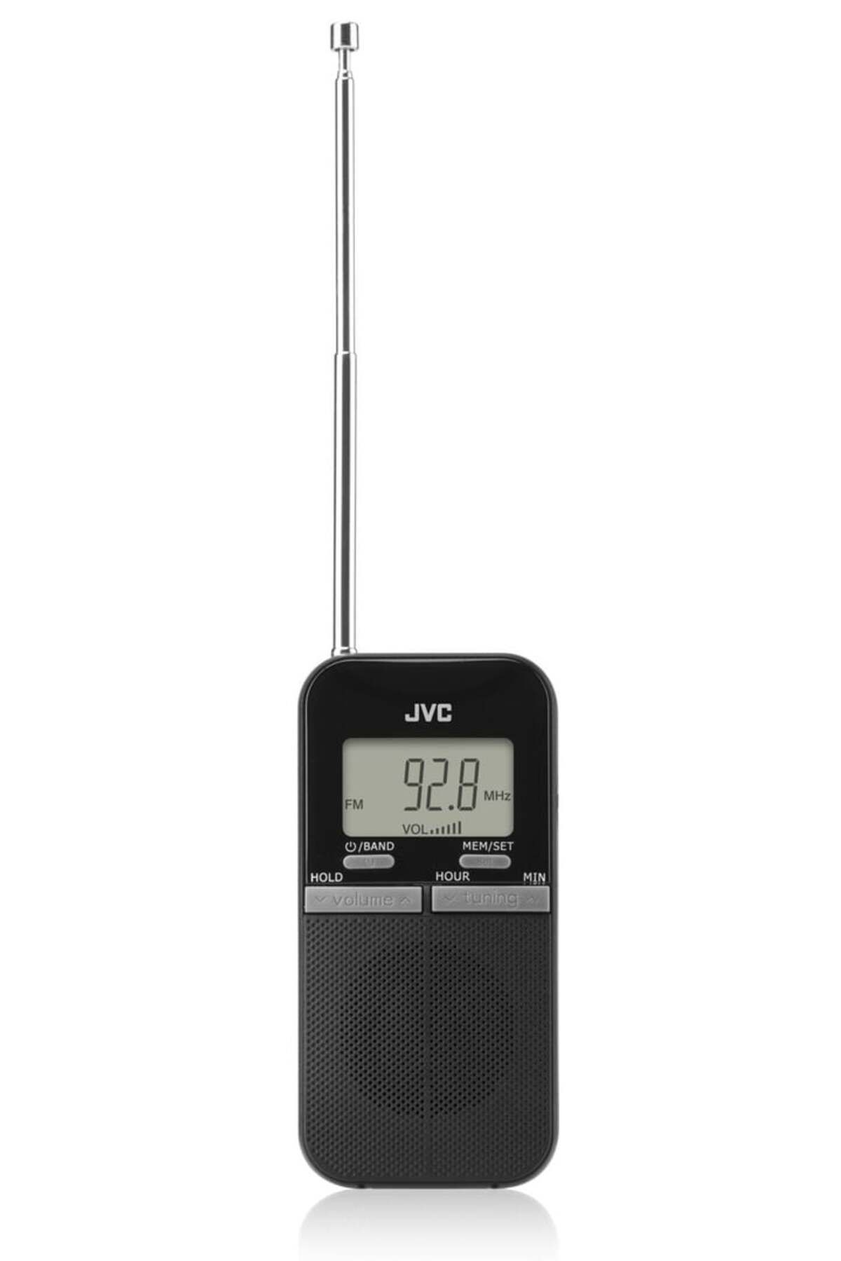 JVC-Portable Pocket Radio Ra-e411b, LCD Display, Digital FM/AM Tuner, Black 2
