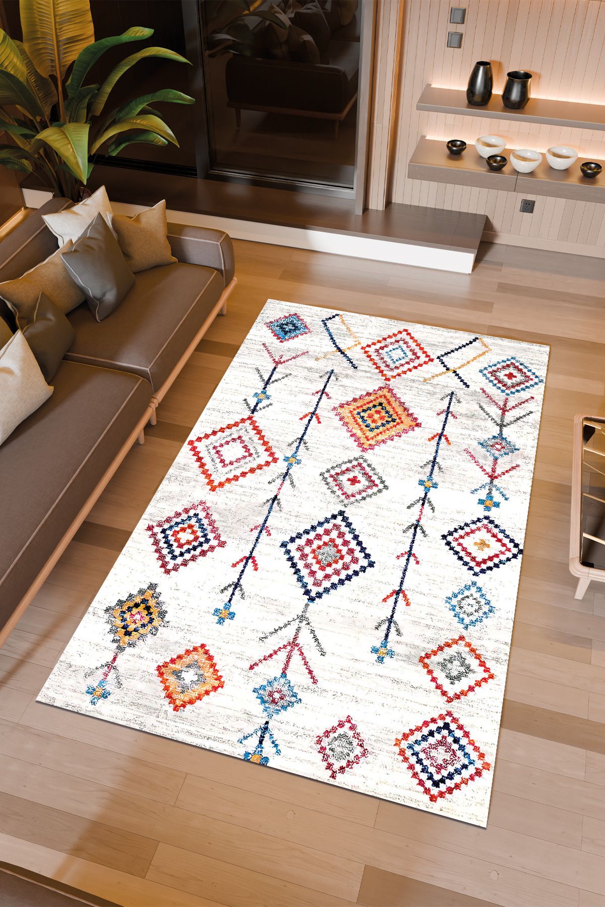 Halıcıoğlu home Dijital Baskı Makinede Yıkanabilir Kaymaz Taban Salon Halısı Yatak Odası Halısı & Yolluk Modelleri