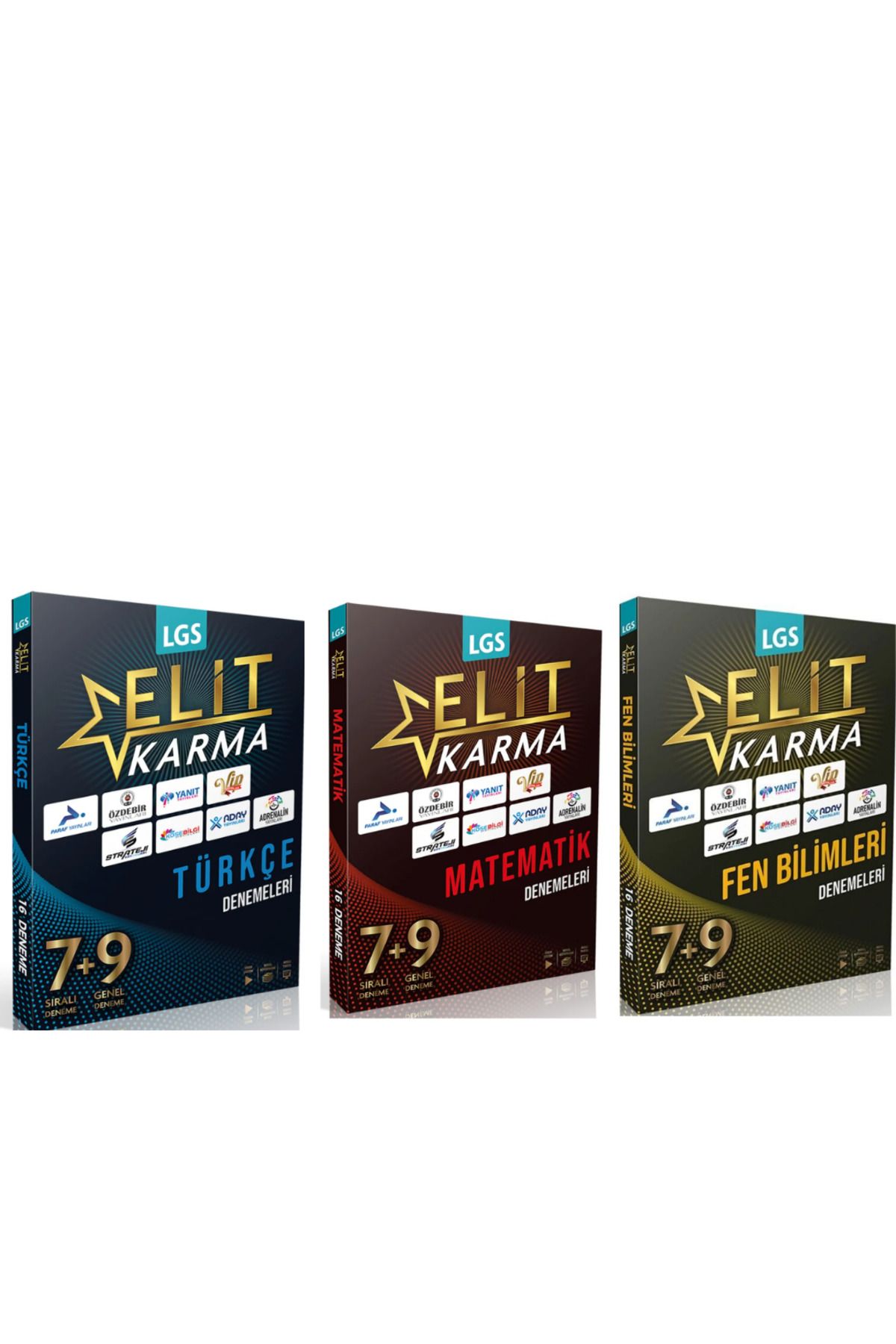 paraf yayınları 8.SINIF ELİTKARMA LGS TÜRKÇE MATEMATİK FEN 3 LÜ BRANŞ DENEME SET 2025