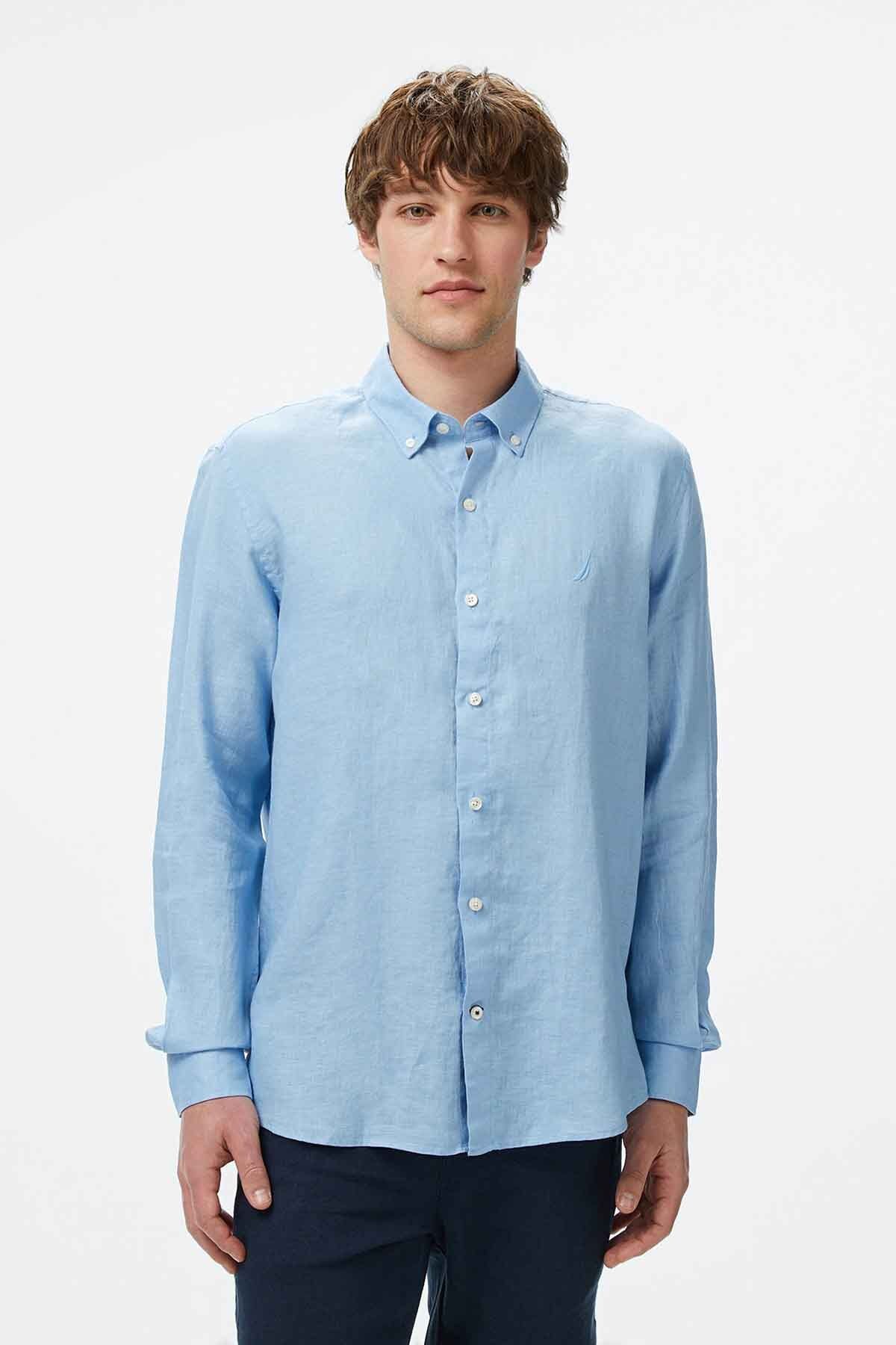 Nautica Erkek Classic Fit Gömlek - Mavi
