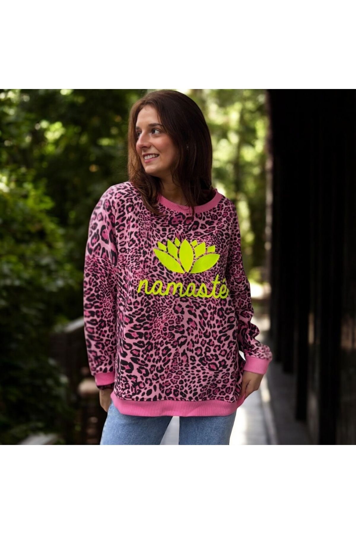 satya LEOPAR DESENLİ NAMASTE SWEATSHIRT