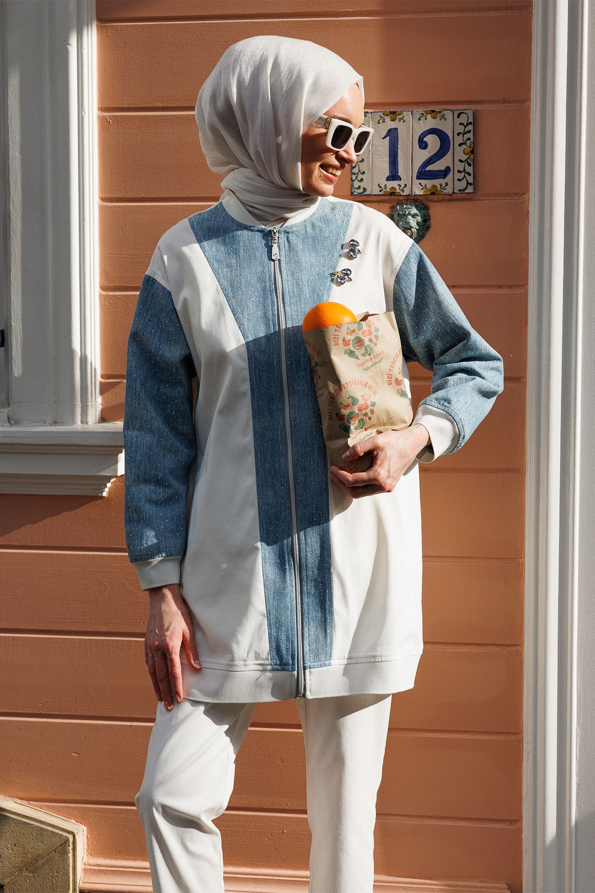 Setrms Çıkarılabilir Broşlu Denim Takım