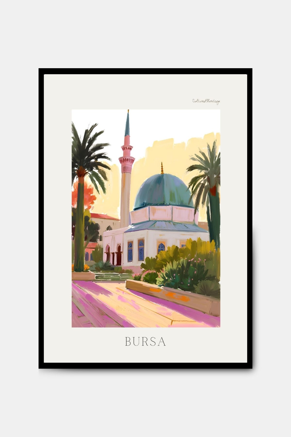 PİTAYA Bursa Poster - Çerçevesiz Tasarım Bursa Poster Yağlı Boya Tablo Duvar Dekorasyonu