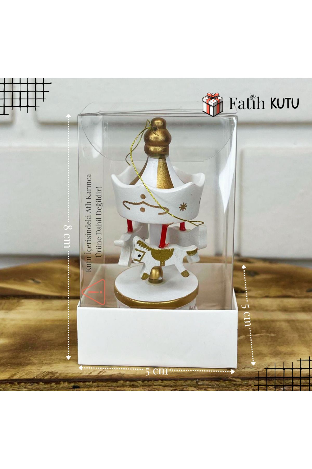 Fatih Kutu 5x5x8 cm Demonte Şeffaf Kutu, Beyaz Karton Altlı – 10'lu | Atlı Karınca Kutusu