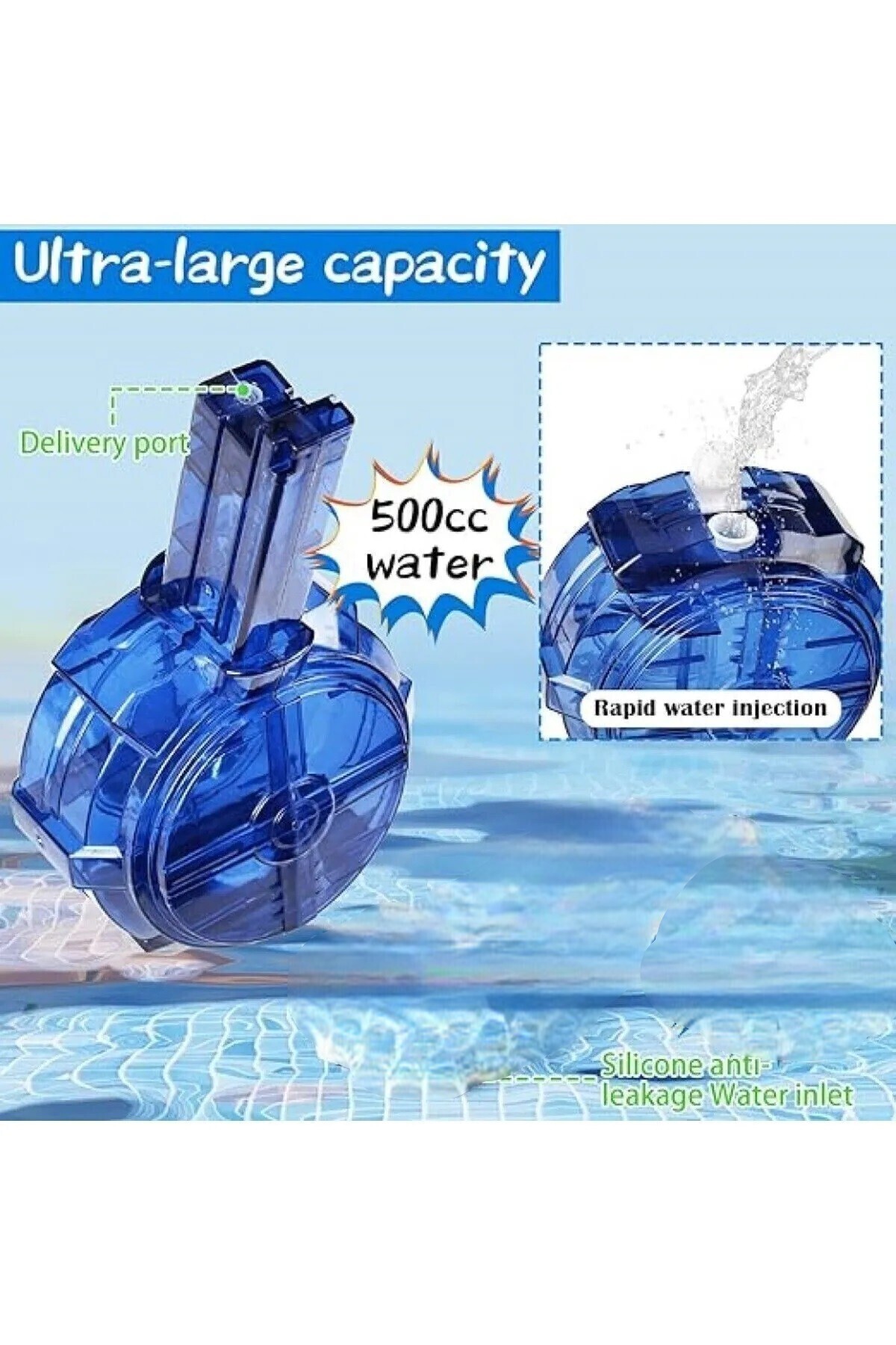 Brother Toys Elektrikli Otomatik Atış Yapan Işıklı Su Tabancası 10 Metre Menzilli 500 Ml. Depolu 20 Cm. fotoğrafı 3 (önizleme)