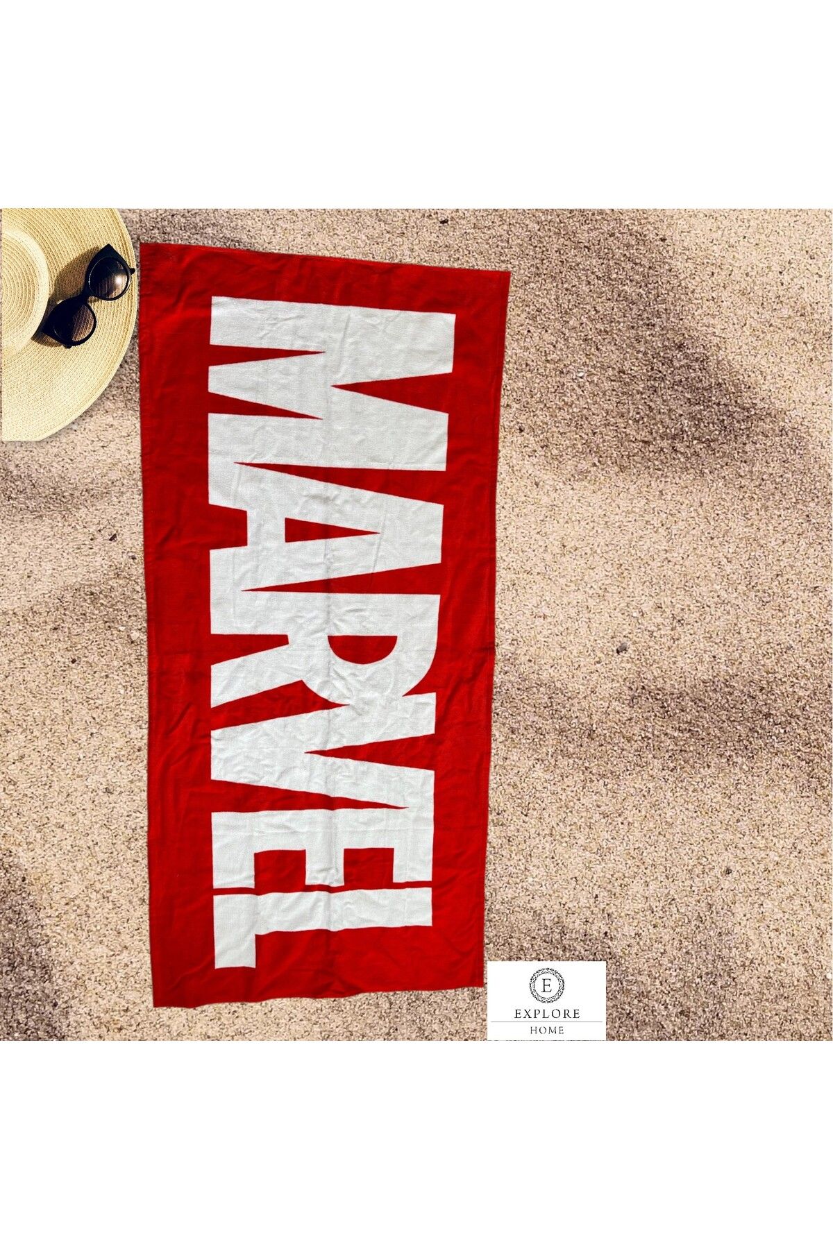Explore Home , Marvel, Yazılı, Plaj, Havlusu - Kırmızı