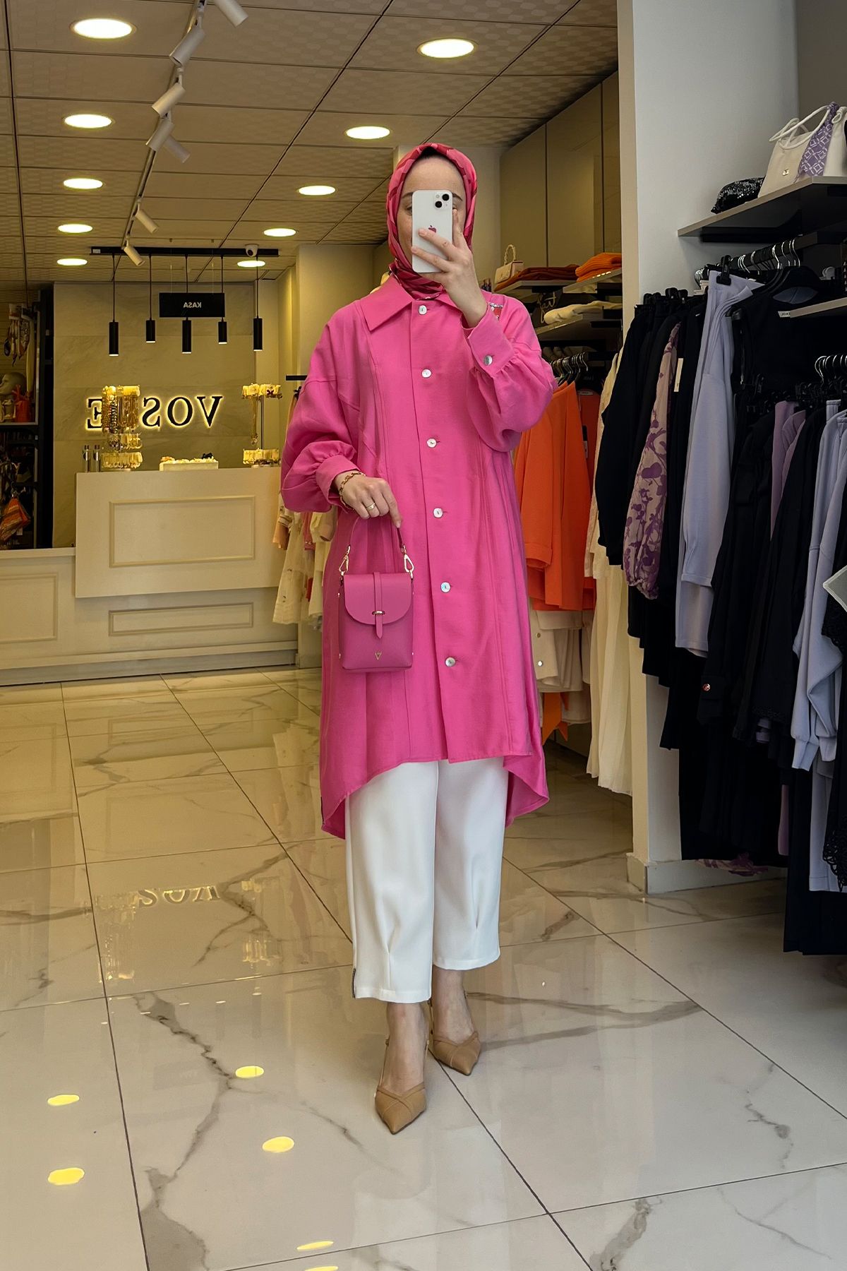 Vosse Mascara Pembe Aksesuar Detaylı Tunik
