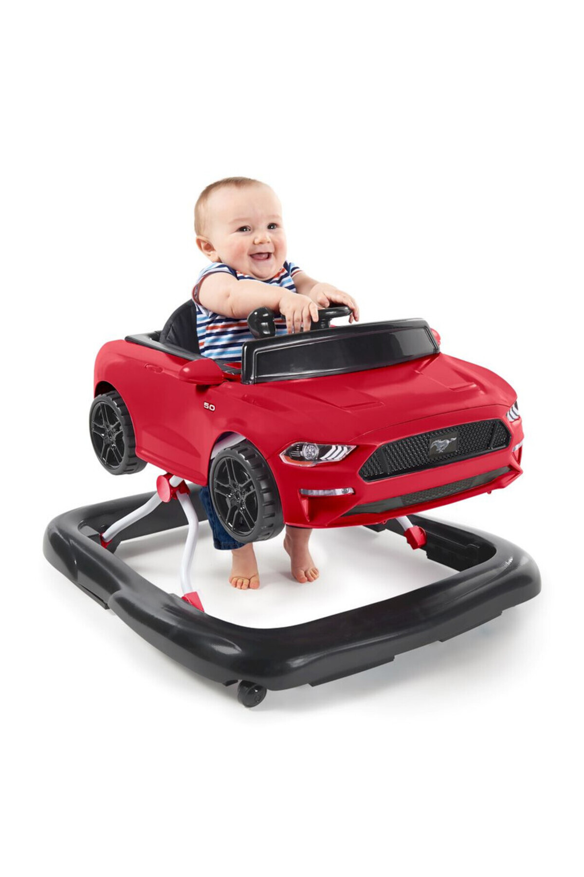Bright Starts-Ford Mustang Walker – 4-in-1 Red Baby Walker with Lights & Sounds, 6–24 Months 3