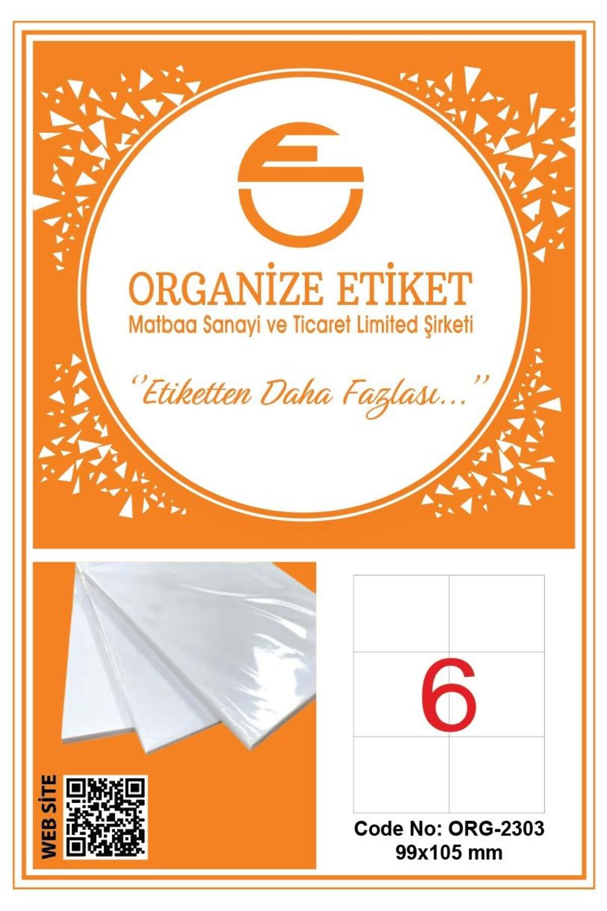 ORGANİZE ETİKET A4 YAPIŞKANLI LAZER ETİKET (99*105)
