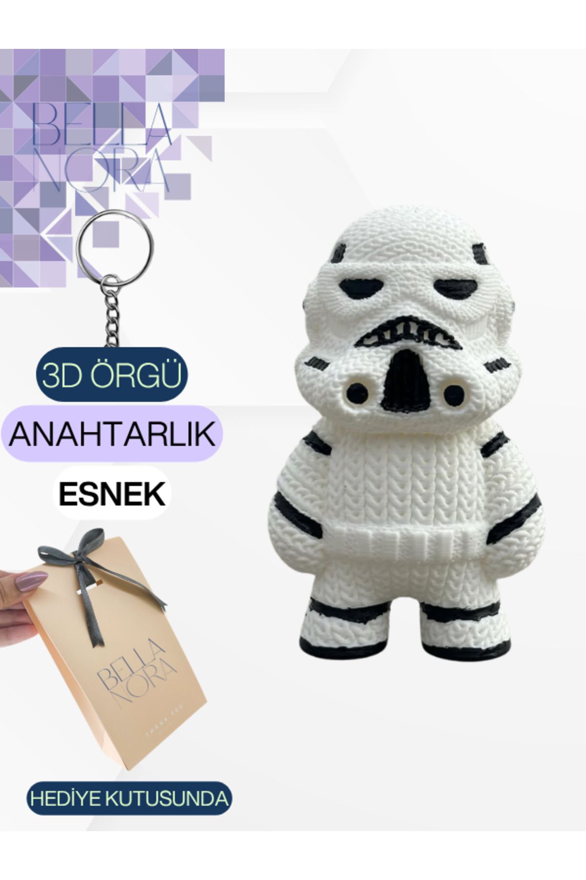 Bellanora Örgü Anahtarlık Sevilen Animasyon Çizgi Film Karakterli Amigurumi Çanta Süsü Özel Hediye Kutusunda