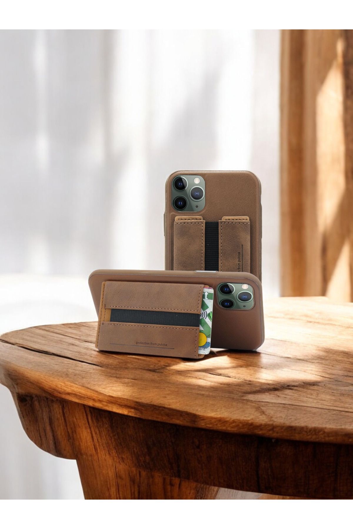 DUBİGOLD İPHONE 11 PRO UYUMLU DERİ GÖRÜNÜM KART GÖZLÜ STANDLI KILIF