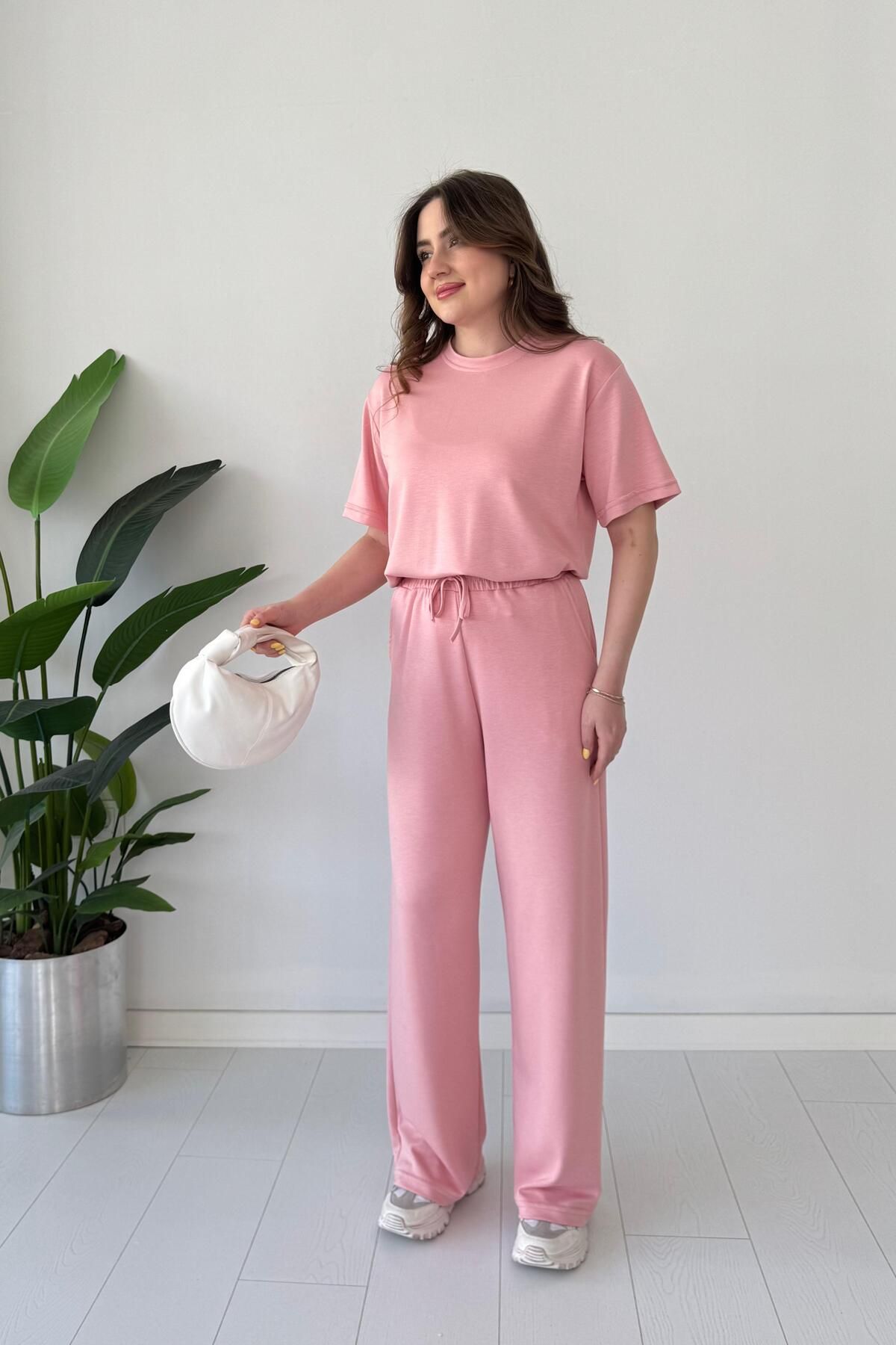 MaziButik Kısa Kol Basic Takım Pembe