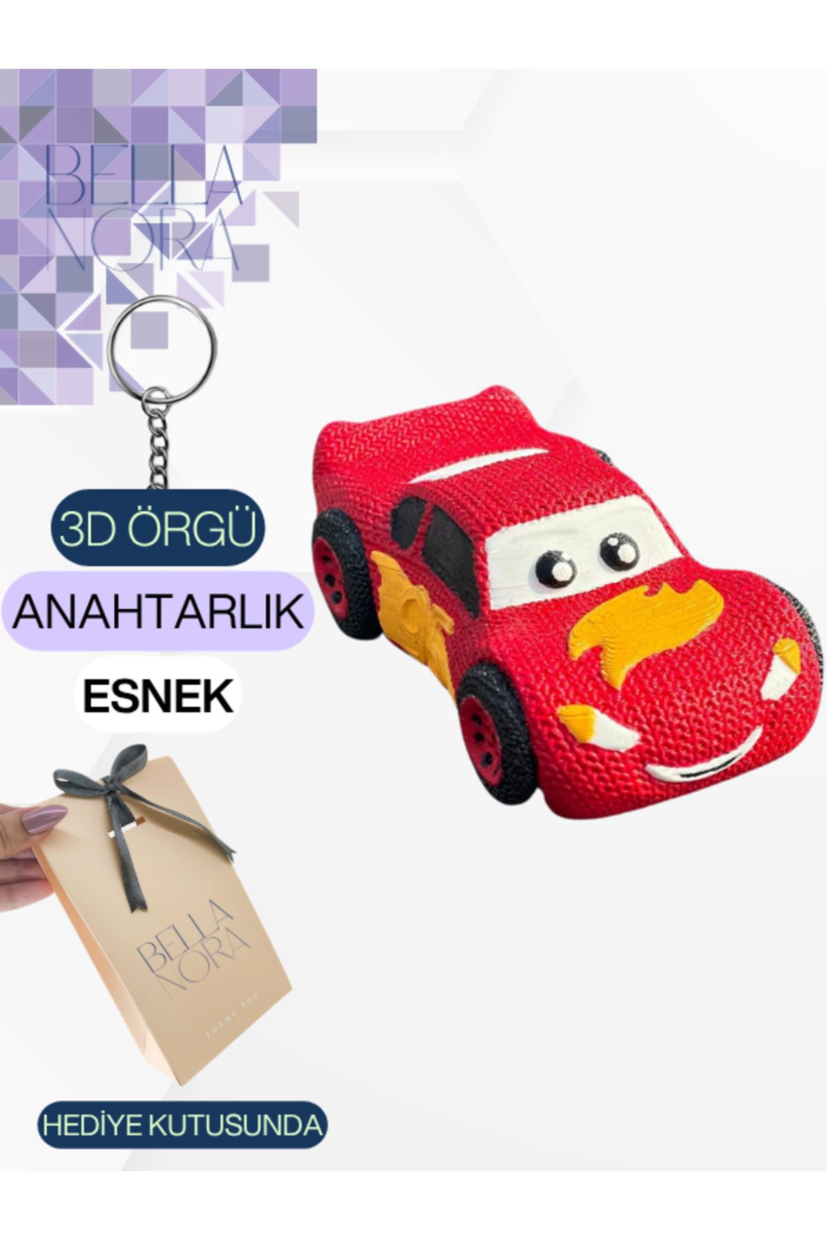 Bellanora Örgü Anahtarlık Sevilen Animasyon Çizgi Film Karakterli Amigurumi Çanta Süsü Özel Hediye Kutusunda
