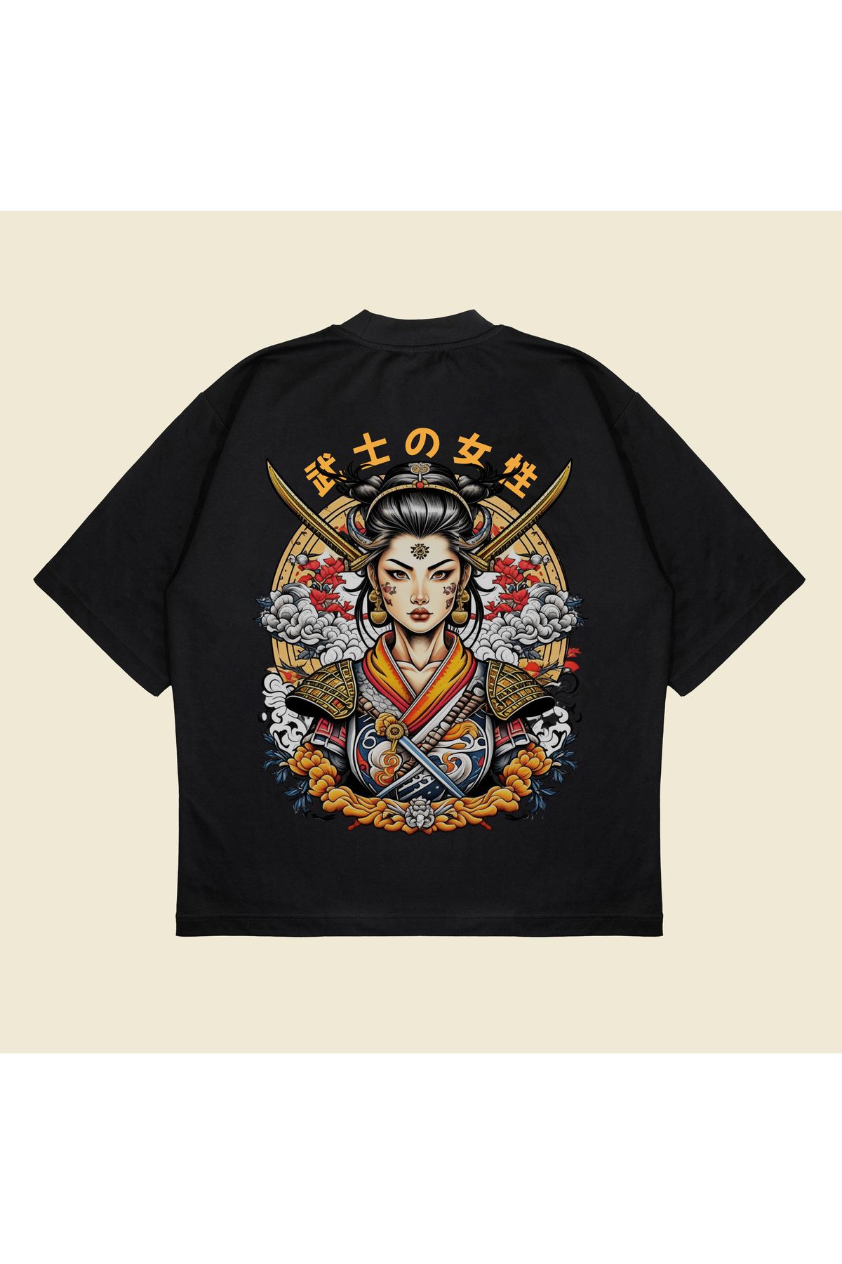 Tarzsokak Samuraigirl Baskılı Oversize Unisex Pamuklu Nefes Alan Kalın Kumaşlı