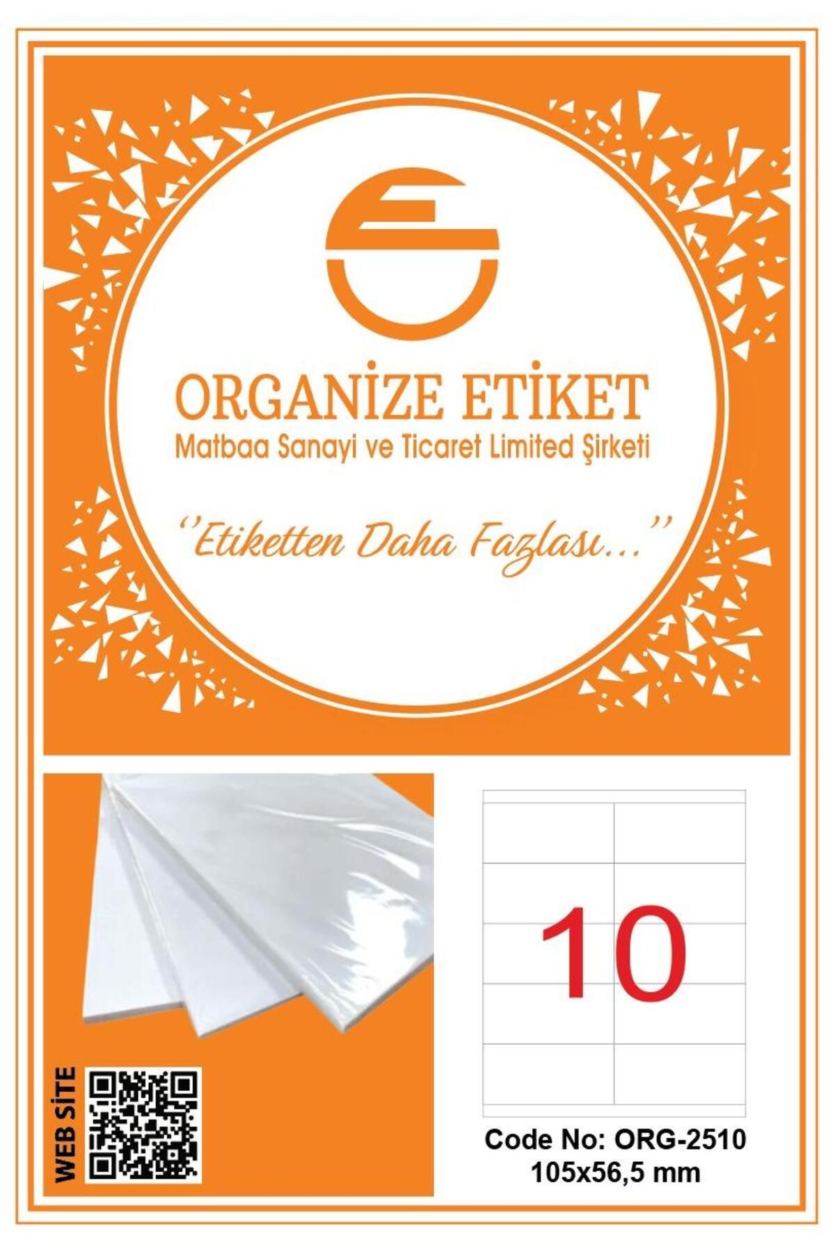 ORGANİZE ETİKET A4 YAPIŞKANLI LAZER ETİKET (105*56.5)