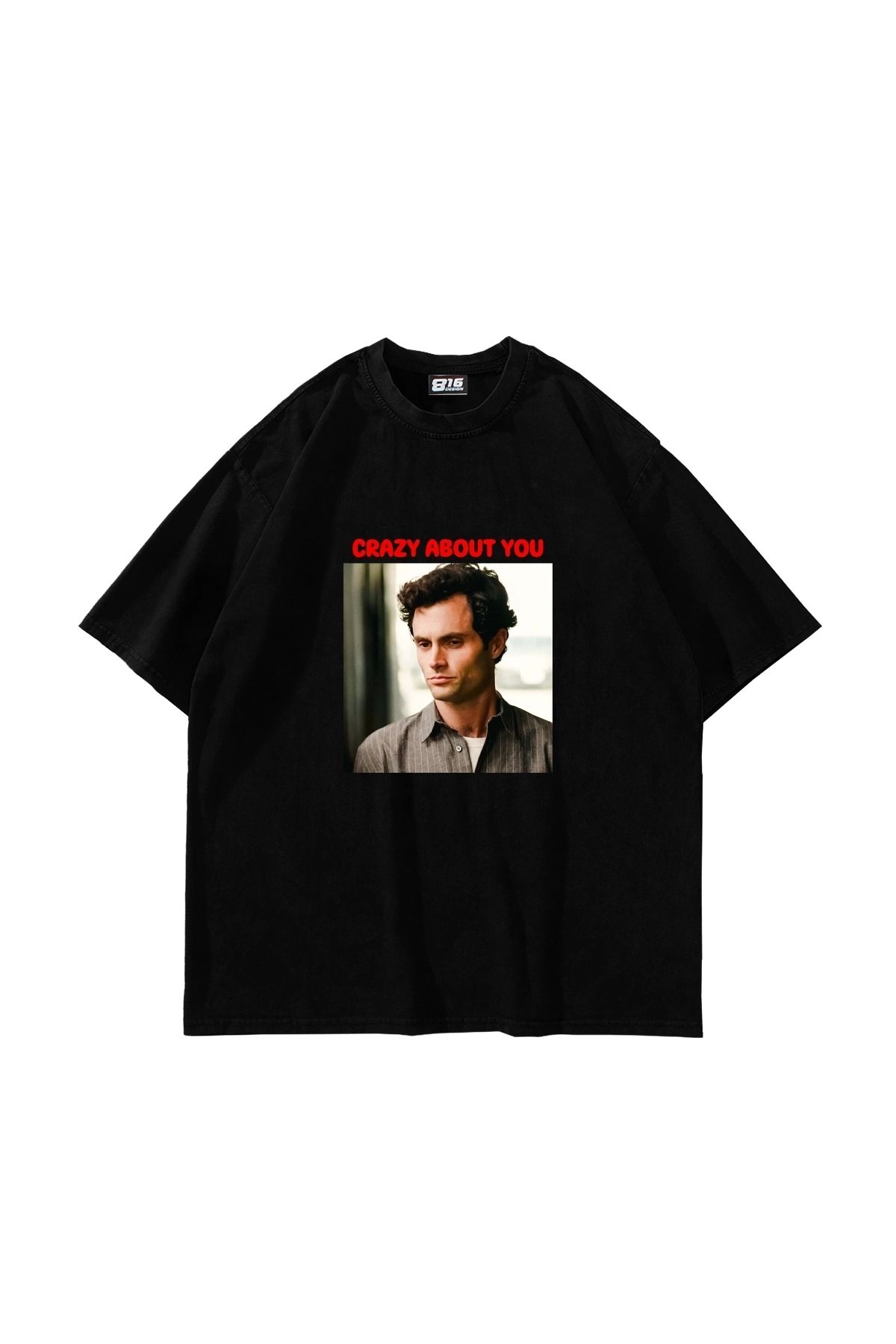 Tarzsokak Crazy About You Joe Baskılı Oversize Unisex Siyah