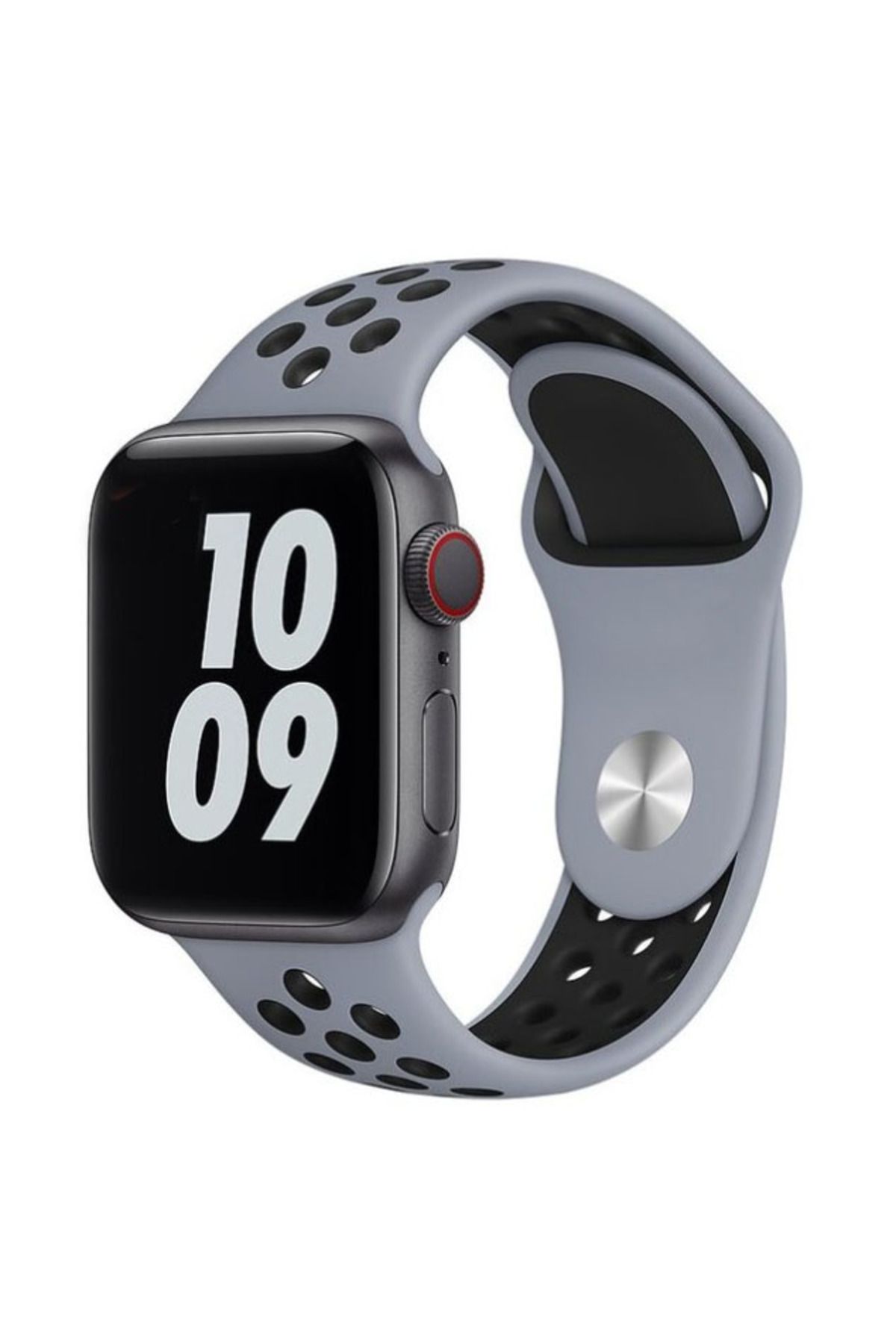 REDz Accessories Curea Sport Perforată Pentru Apple Watch, Silicon, Negru Obsidian - 44/45/46/49 Mm, Mărime Mare - One Size