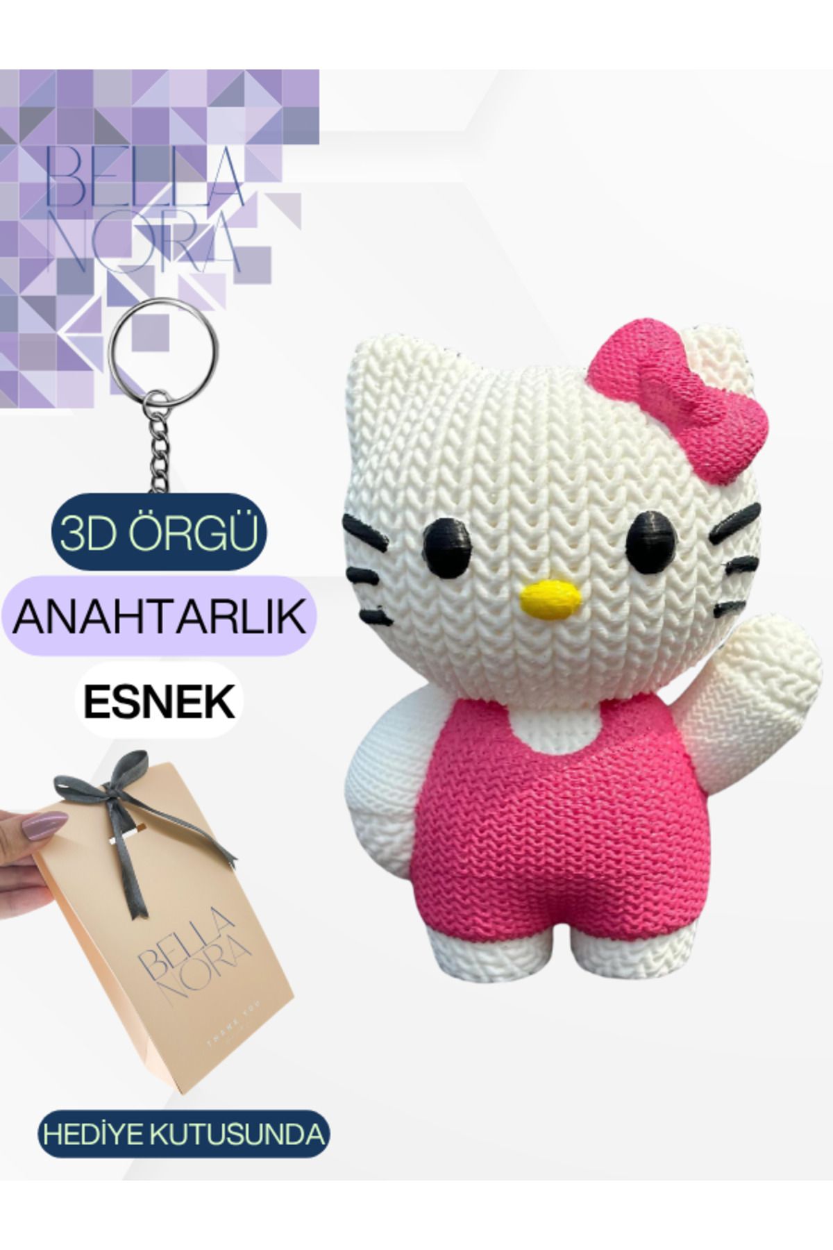 Bellanora Örgü Anahtarlık Sevilen Animasyon Çizgi Film Karakterli Amigurumi Çanta Süsü Özel Hediye Kutusunda