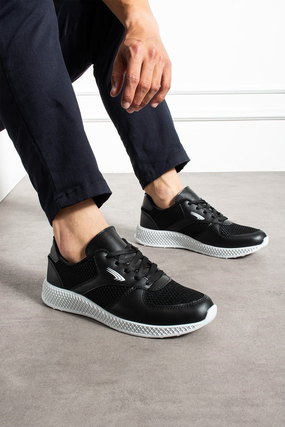 AlbiShoes Erkek Unisex Kalın Taban Yazlık Fileli Hafif Rahat Esnek Sneaker Spor Ayakkabı (36-44)