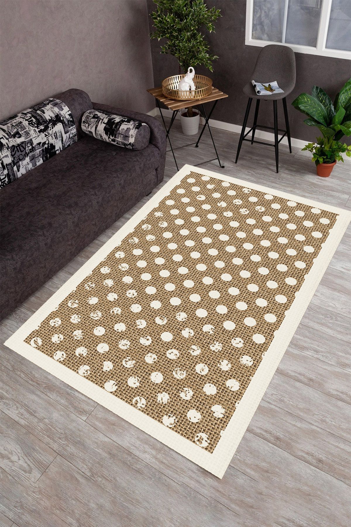 MKYHOME Makinede Yıkanabilir Kaymaz Taban Leke Tutmaz Salon ve Yolluk Halısı