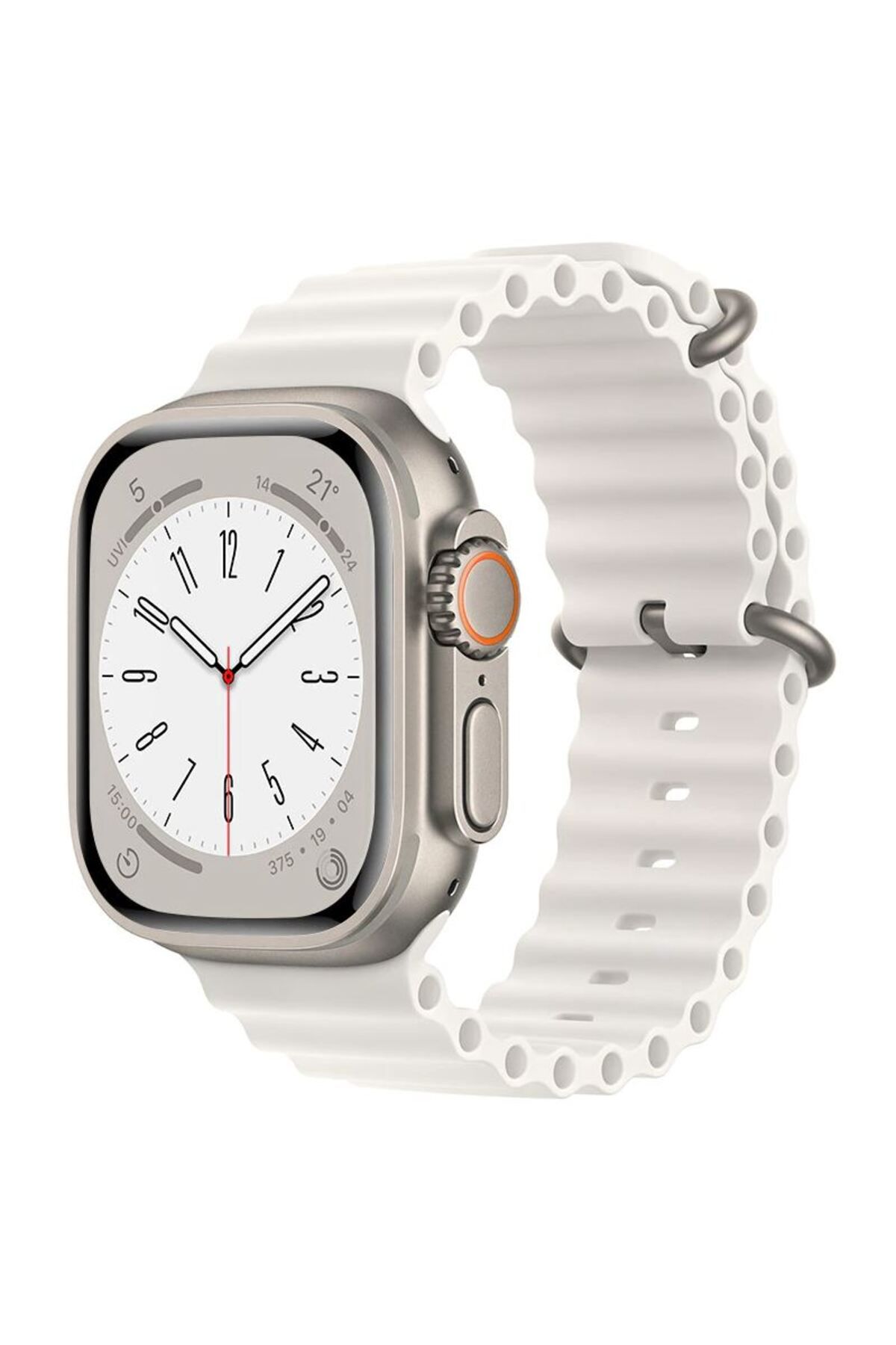 REDz Accessories-Curea sport pentru Apple Watch, ventilată, model ondulat, albă - 38/40/41 mm 3