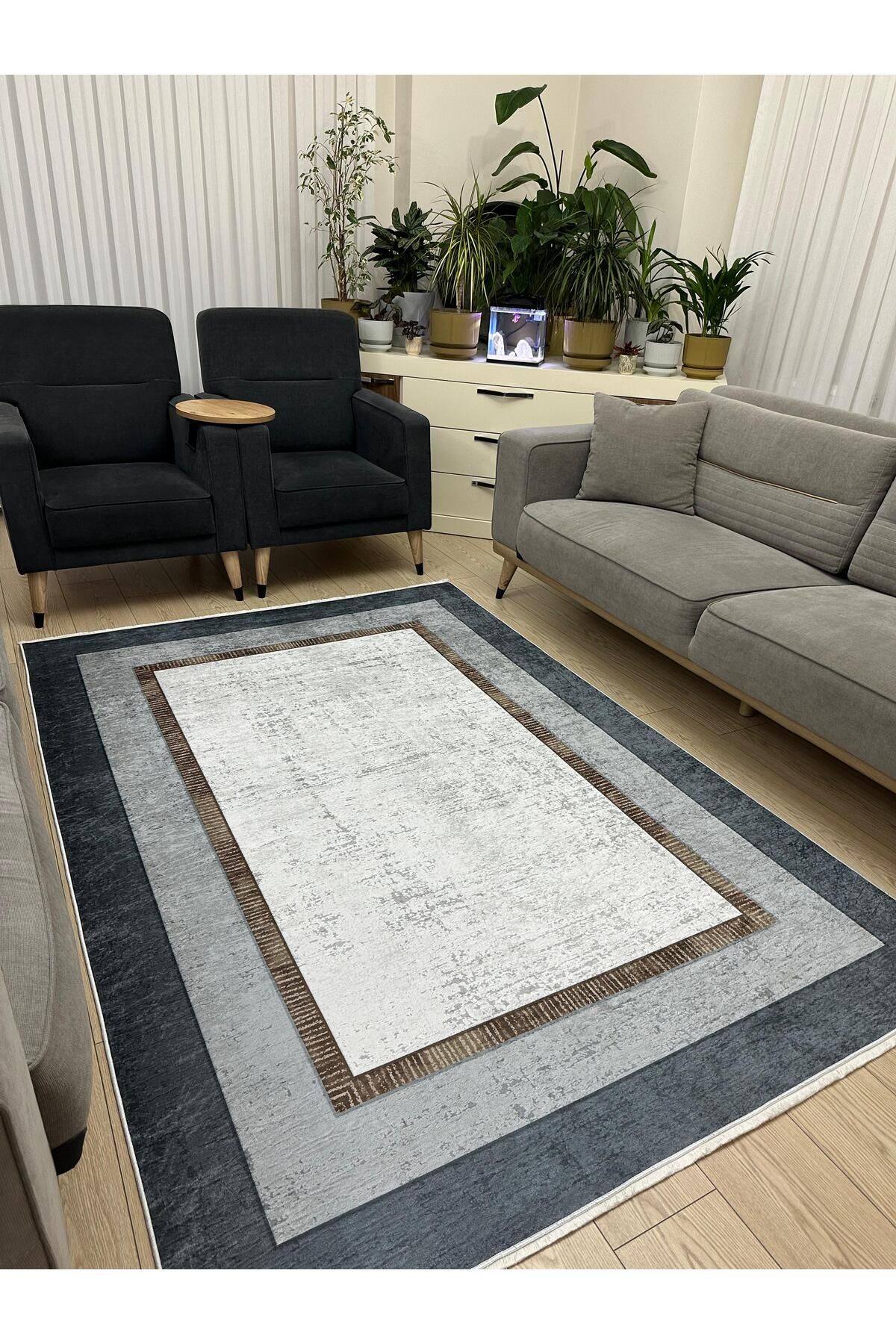 ALLGELSİN Yeni Sezon Yıkanabilir Kaymaz Taban Salon ve Oturma odası Halısı Yazlık Halı İnce Halı