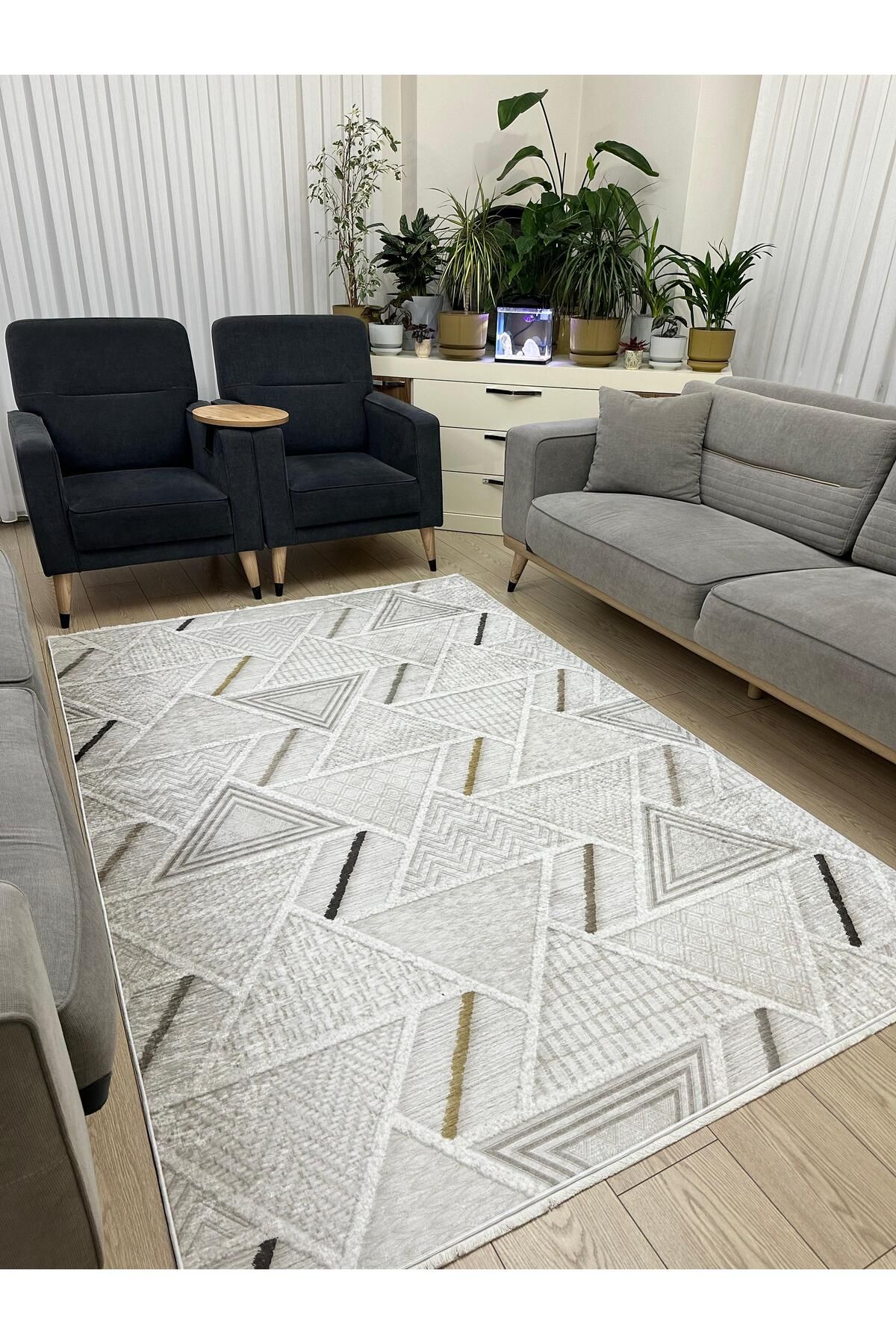 ALLGELSİN Yeni Sezon Yıkanabilir Kaymaz Taban Salon ve Oturma odası Halısı Yazlık Halı İnce Halı