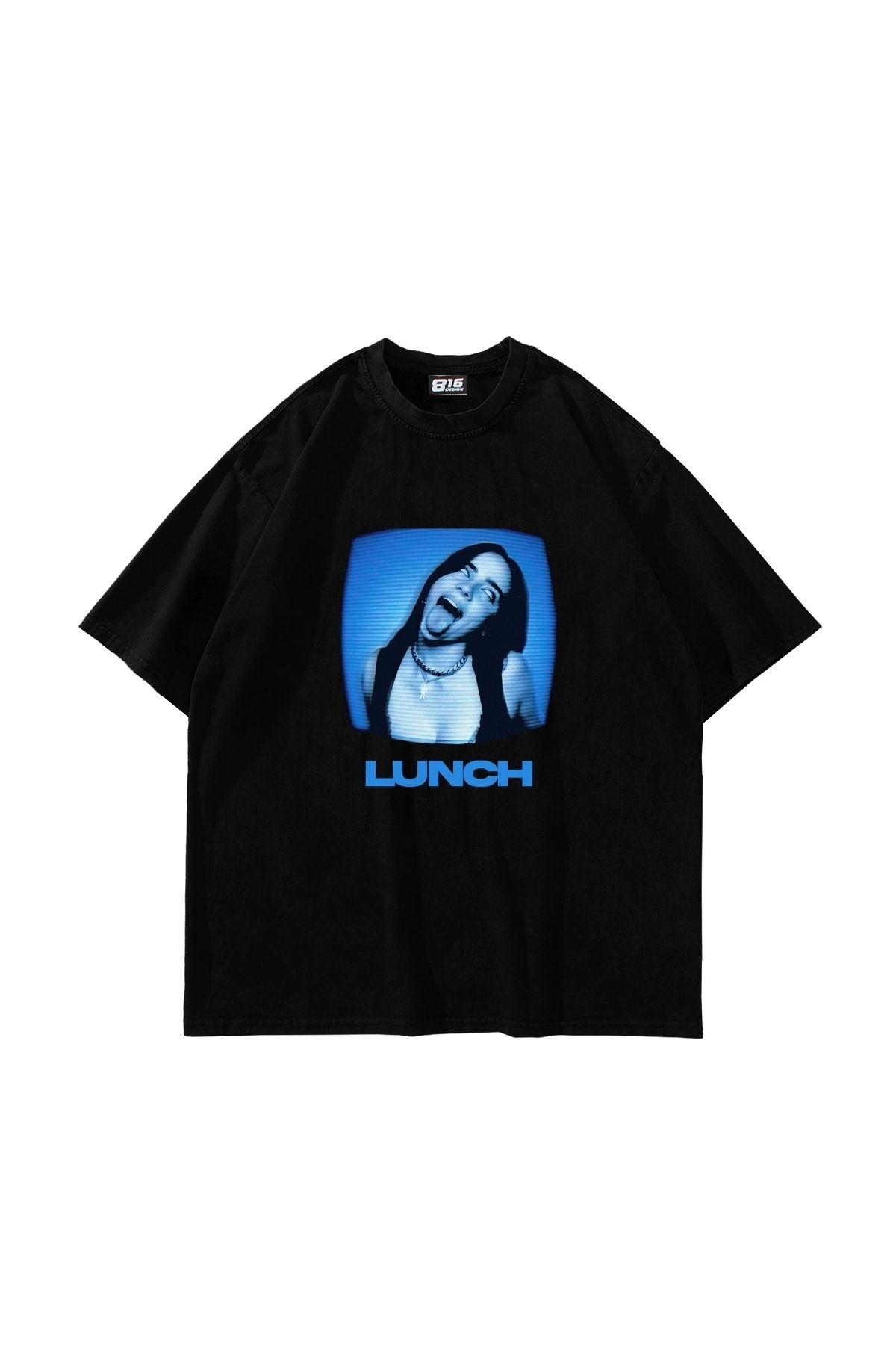 Tarzsokak Lunch Baskılı Oversize Unisex Siyah