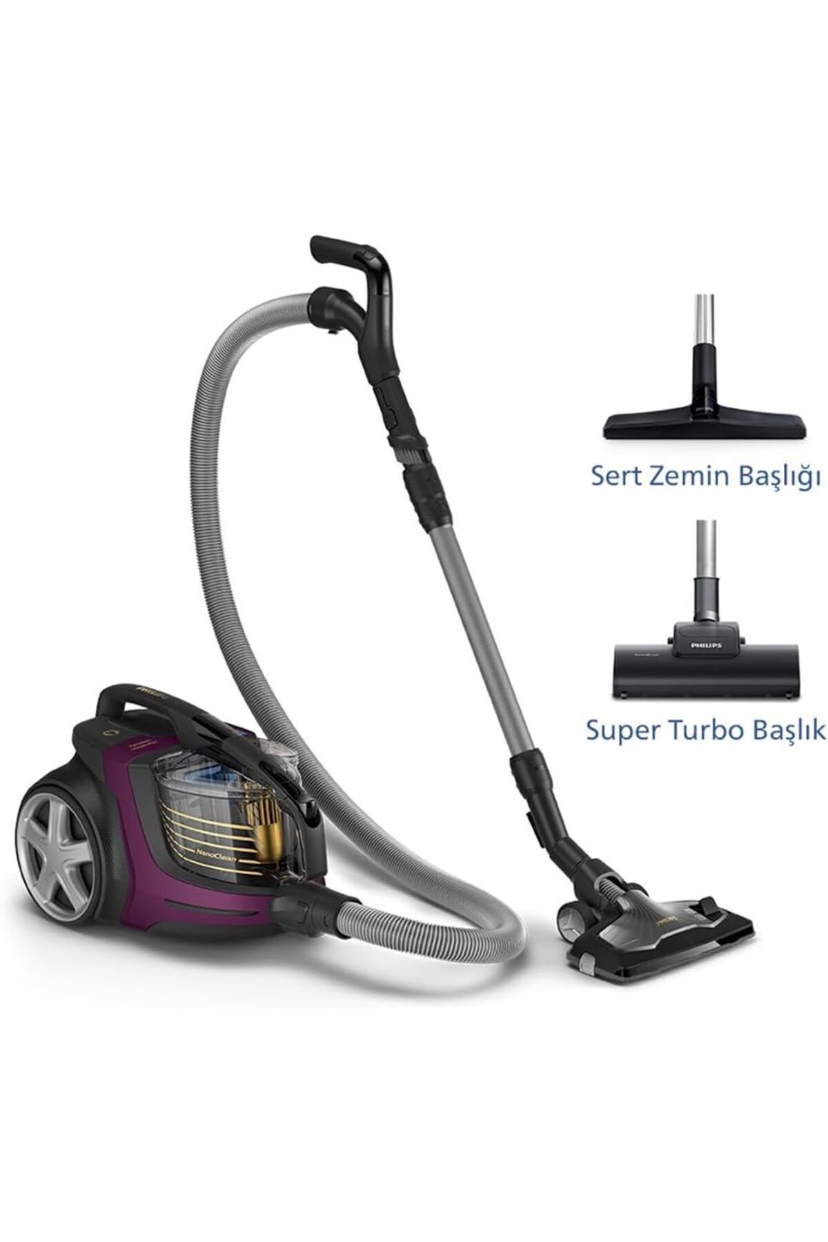 Vaccum Series Turbo Başlıklı Yıkanabilir Hepa 13 Filtreli Premium Torbasız Süpürge 99W, XB9155/07